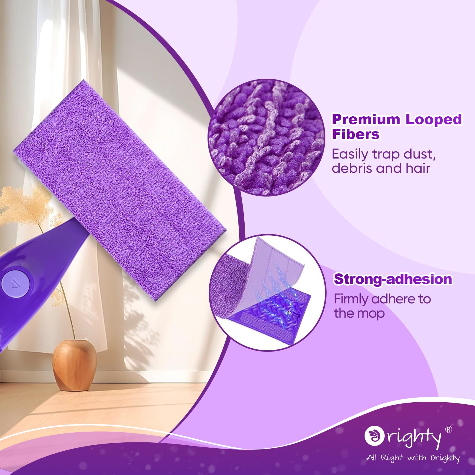 Microfiber Mop Pads Compatible with Swiffer Wet Jet (12 Count)