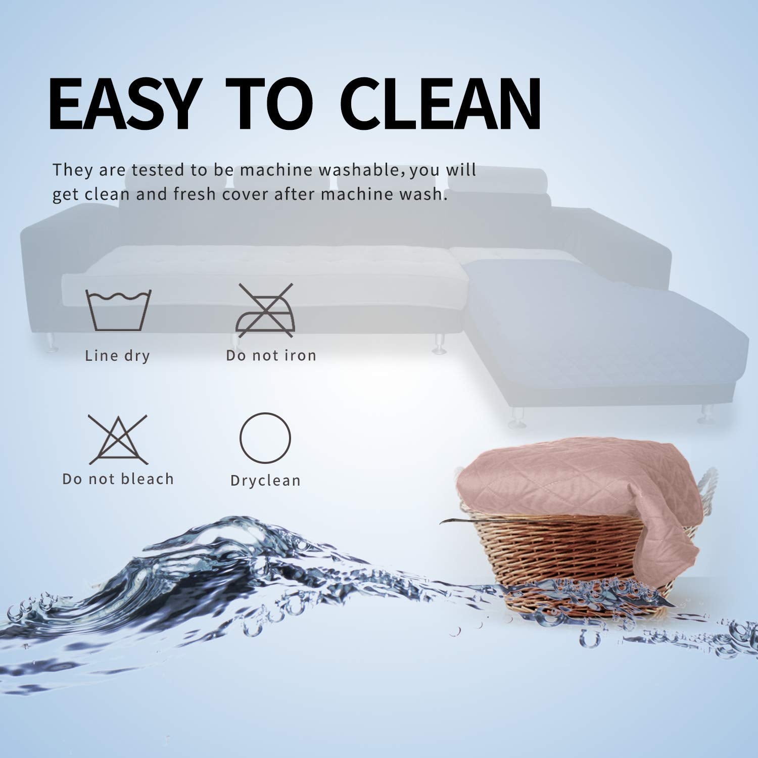 Sectional Couch Covers for Dogs L Shape Sofa Cover Reversible Sofa Slipcover Chaise Lounge Cover Furniture Protector Cover for Pets Dog Cat