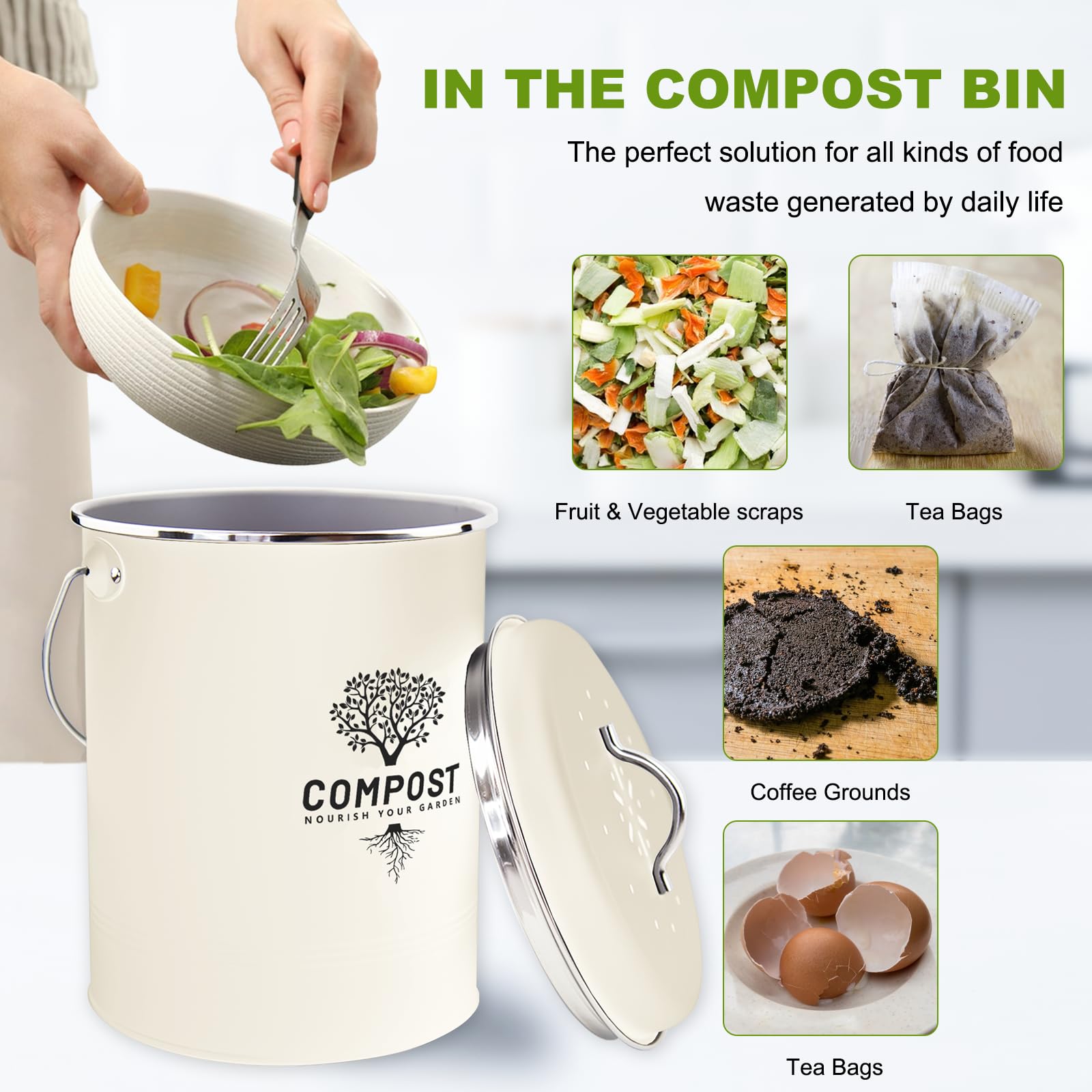 Kitchen Countertop Compost Bin