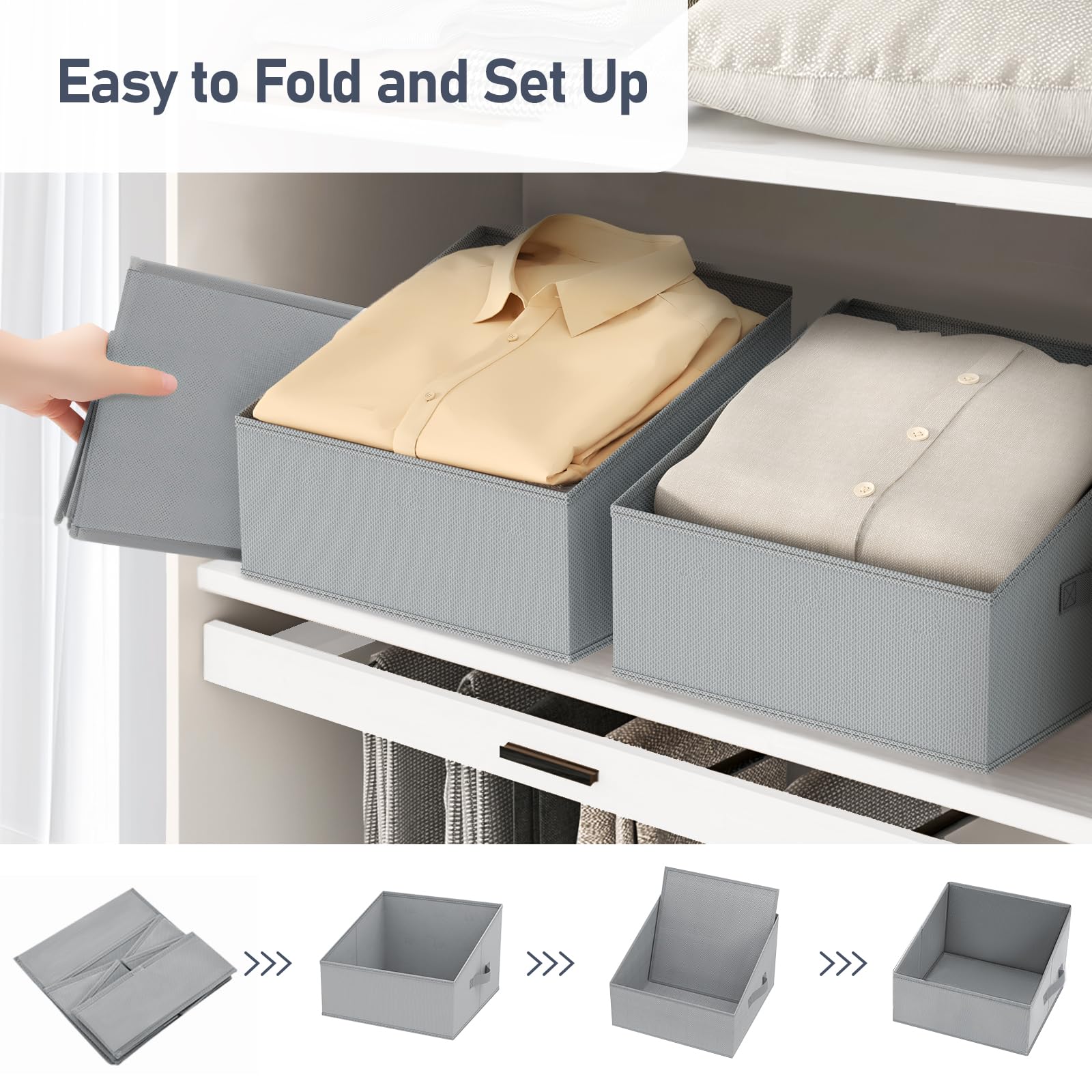 Storage Bins for Closet (6 Count)