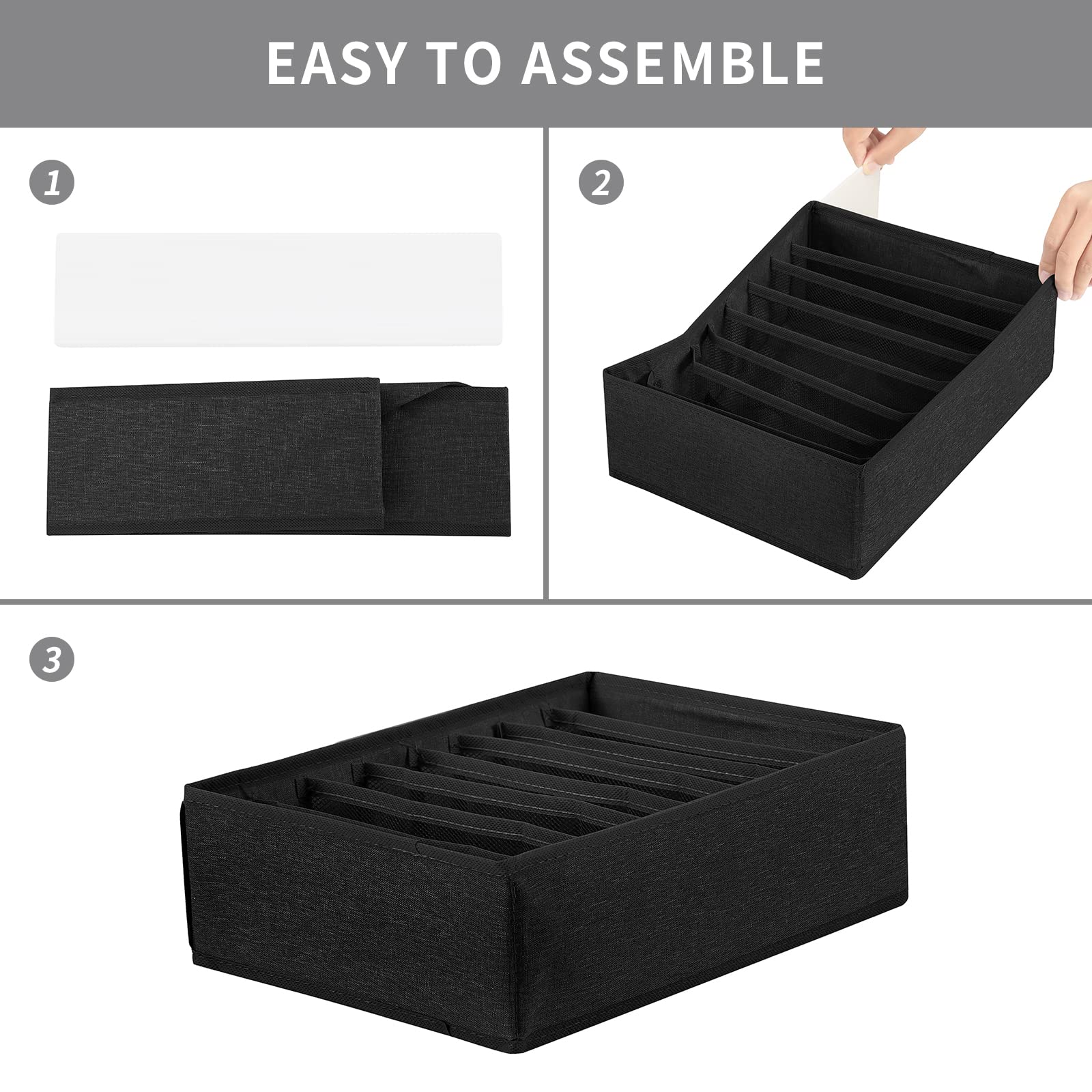 4 Pack Drawer Organizers for Clothing (4 Count)