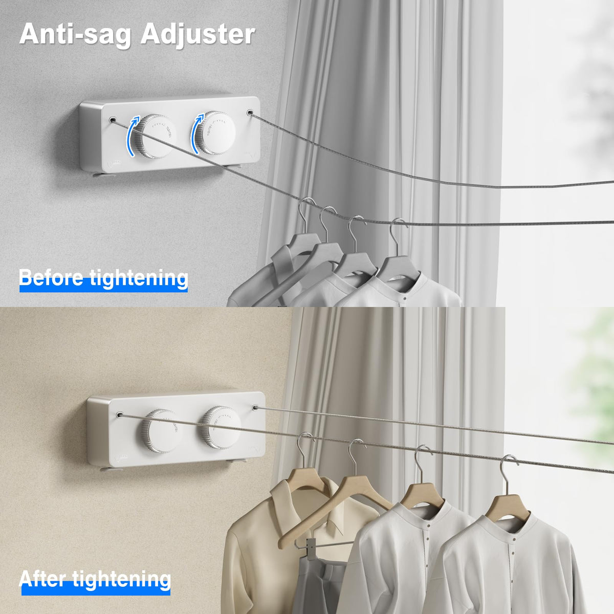 Retractable Twin Clothesline Indoor (27.6 Foot)