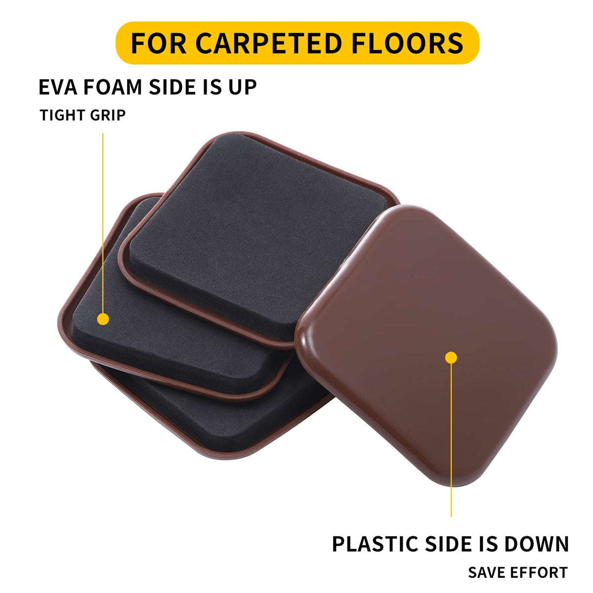 3 Inch Furniture Sliders (12 Count)