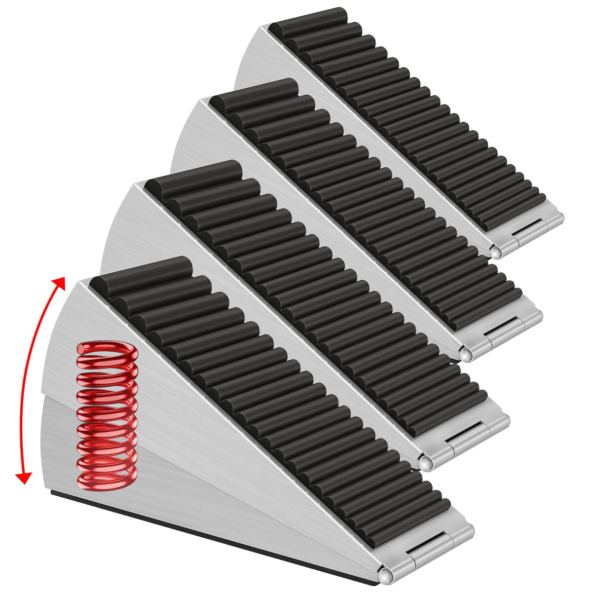4 Pack Adjustable Spring Door Stoppers Heavy Duty (4 Count)