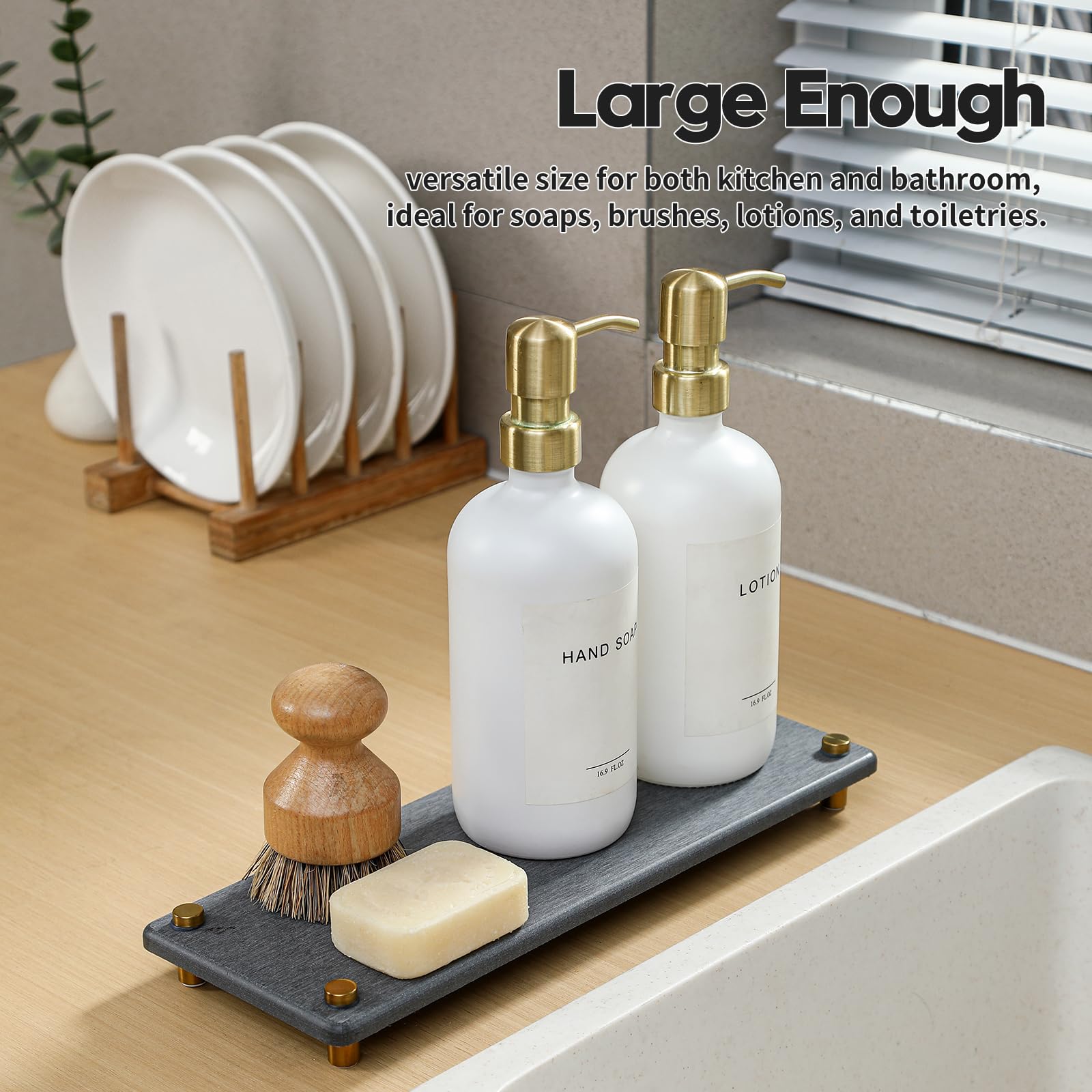 Kitchen Sink Caddy Water Absorbing Stone Drying Tray