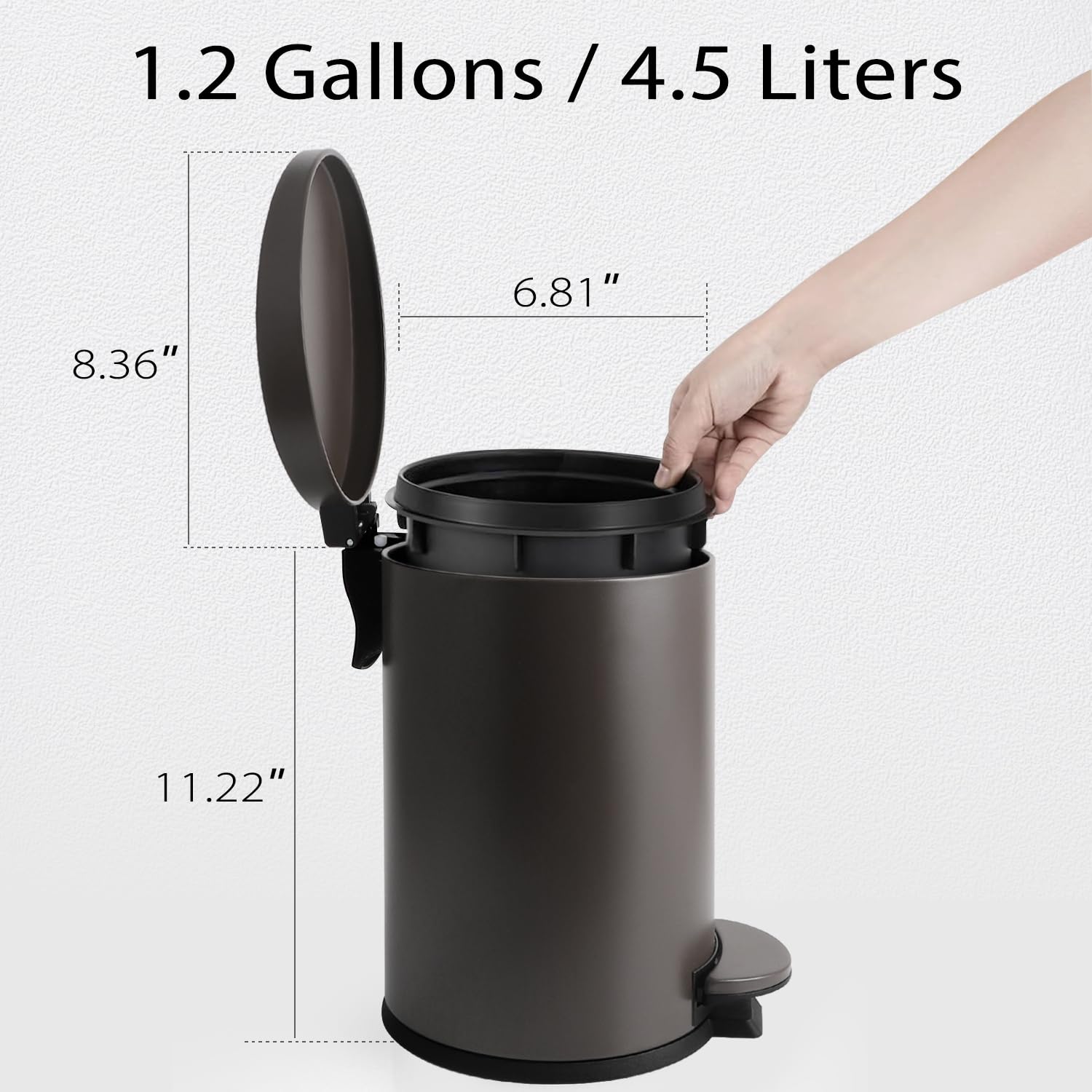Small Bathroom Trash Can with Lid Soft Close