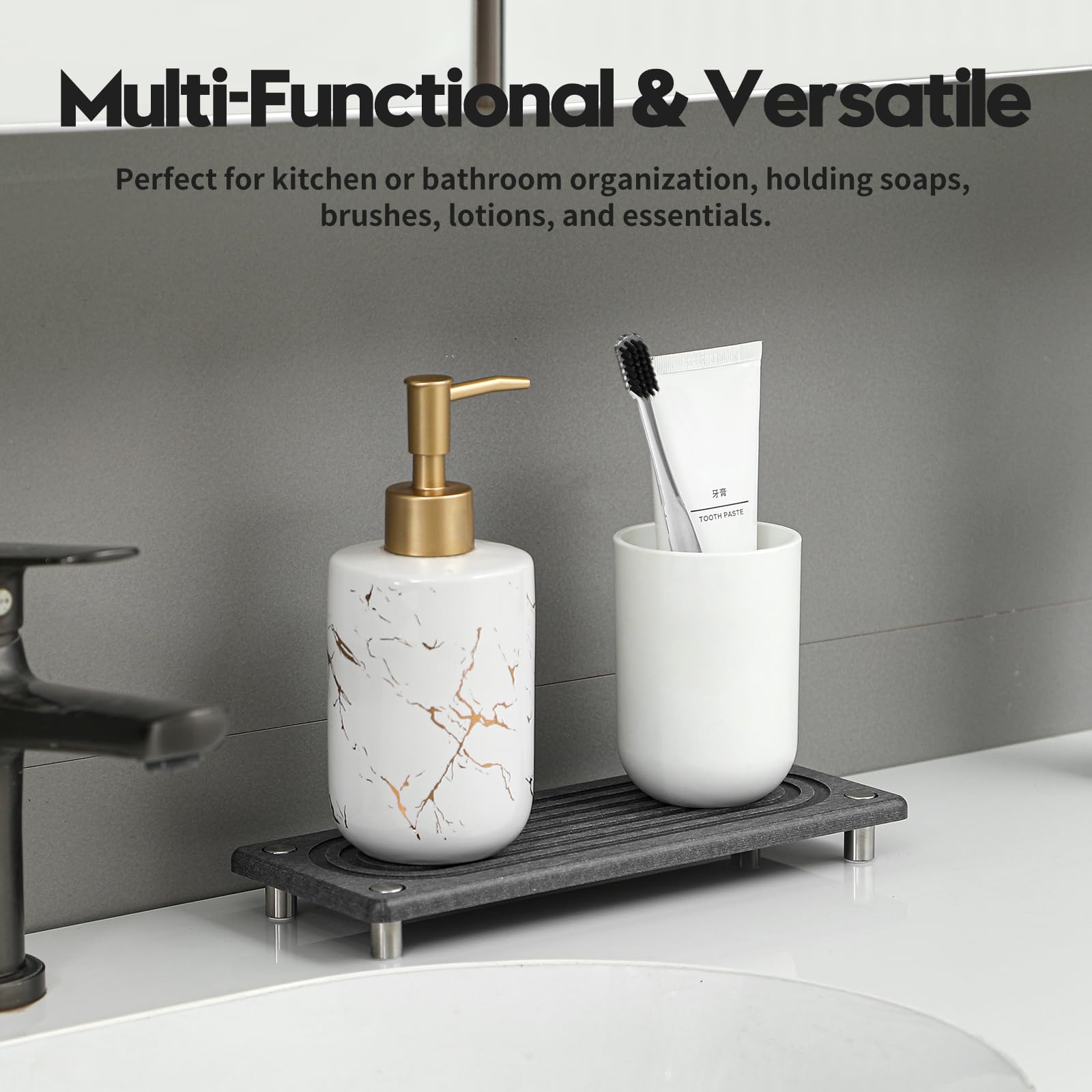 Water Absorbing Stone Sink Caddy Kitchen Sink Organizer Tray
