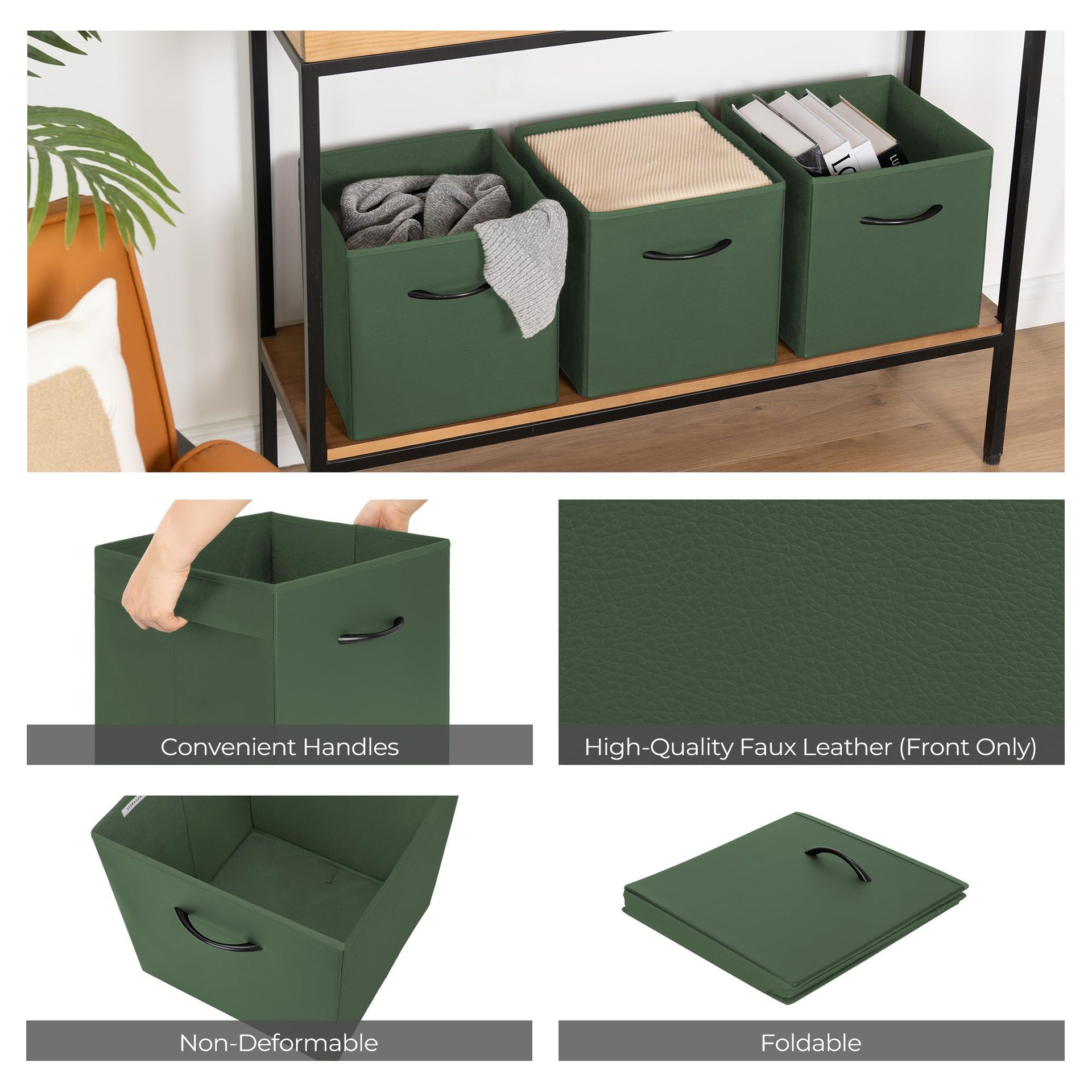 11in Leather Storage Cubes (4 Count)