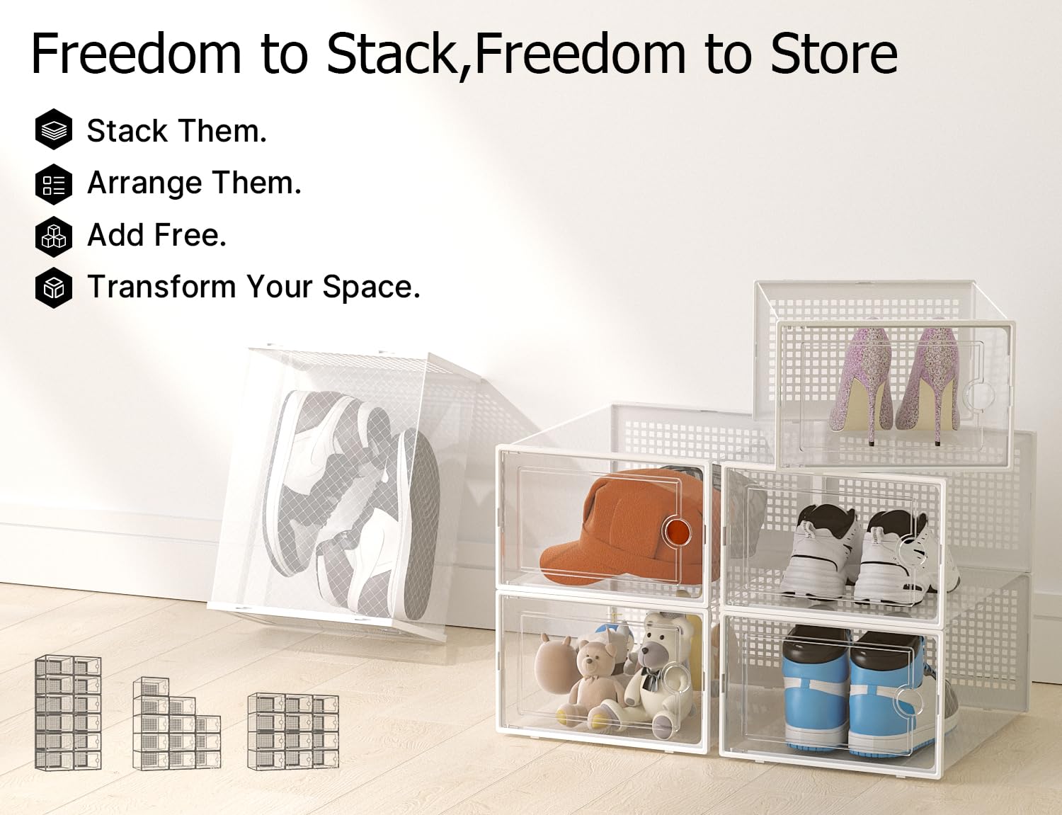 XX Large Shoe Storage Boxes 12 Pack (12 Count)