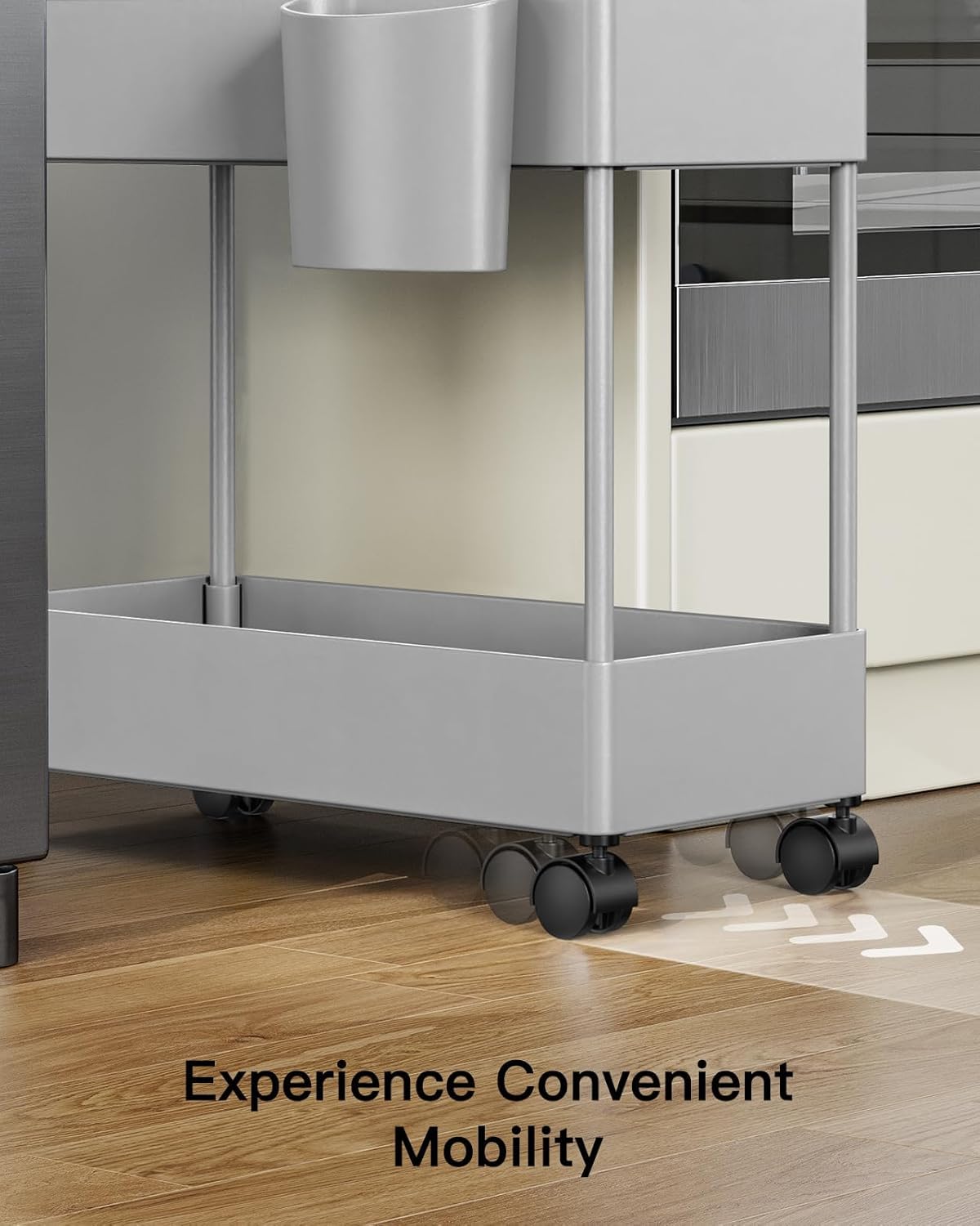 3 Tier Slim Storage Cart with Wheels