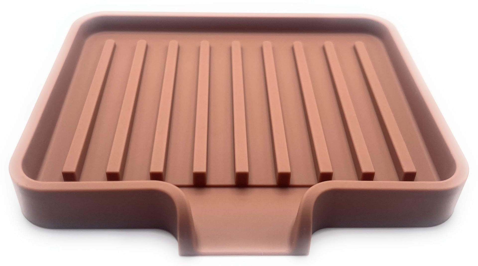 Silicone Soap Dish Tray and Sponge Holder with Drain Chute (2 Count)