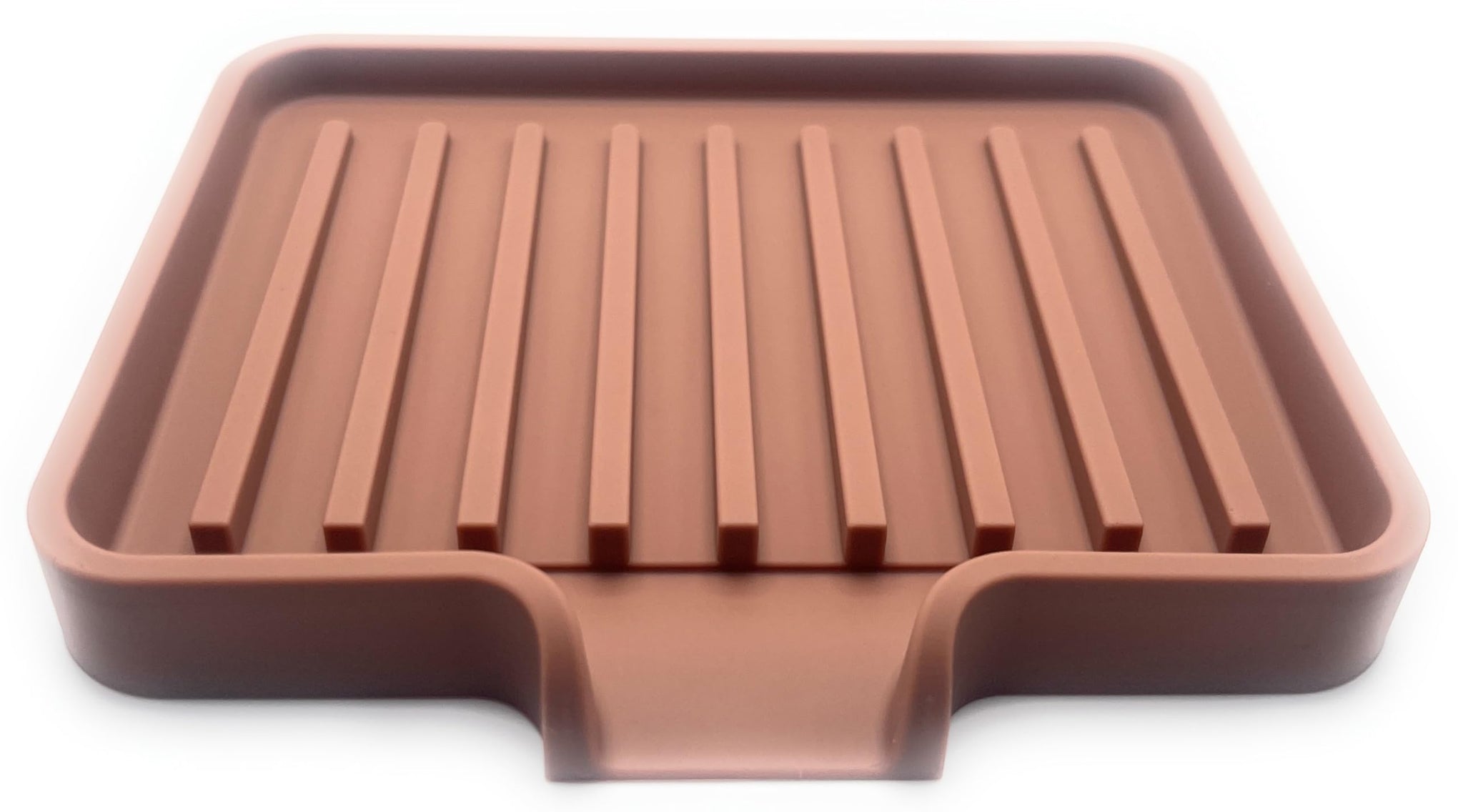 Silicone Soap Dish Tray and Sponge Holder with Drain Chute (2 Count)
