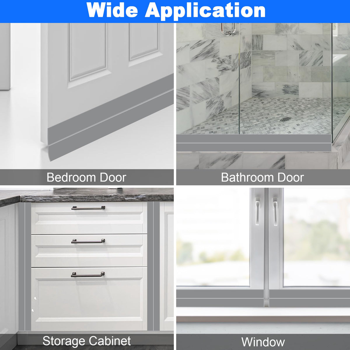 Weather Stripping Silicone Door Seal Strip 3 in x 40 ft Door Draft Stopper Self Adhesive Door Draft Tape