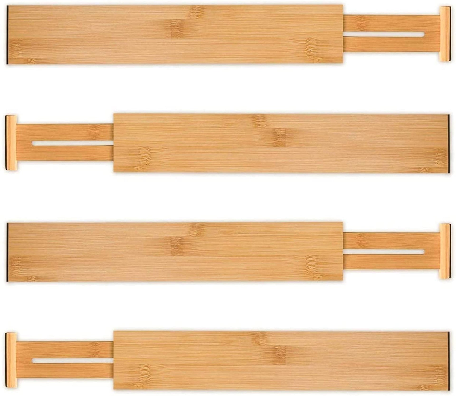 4 Pcs Bamboo Kitchen Drawer Dividers