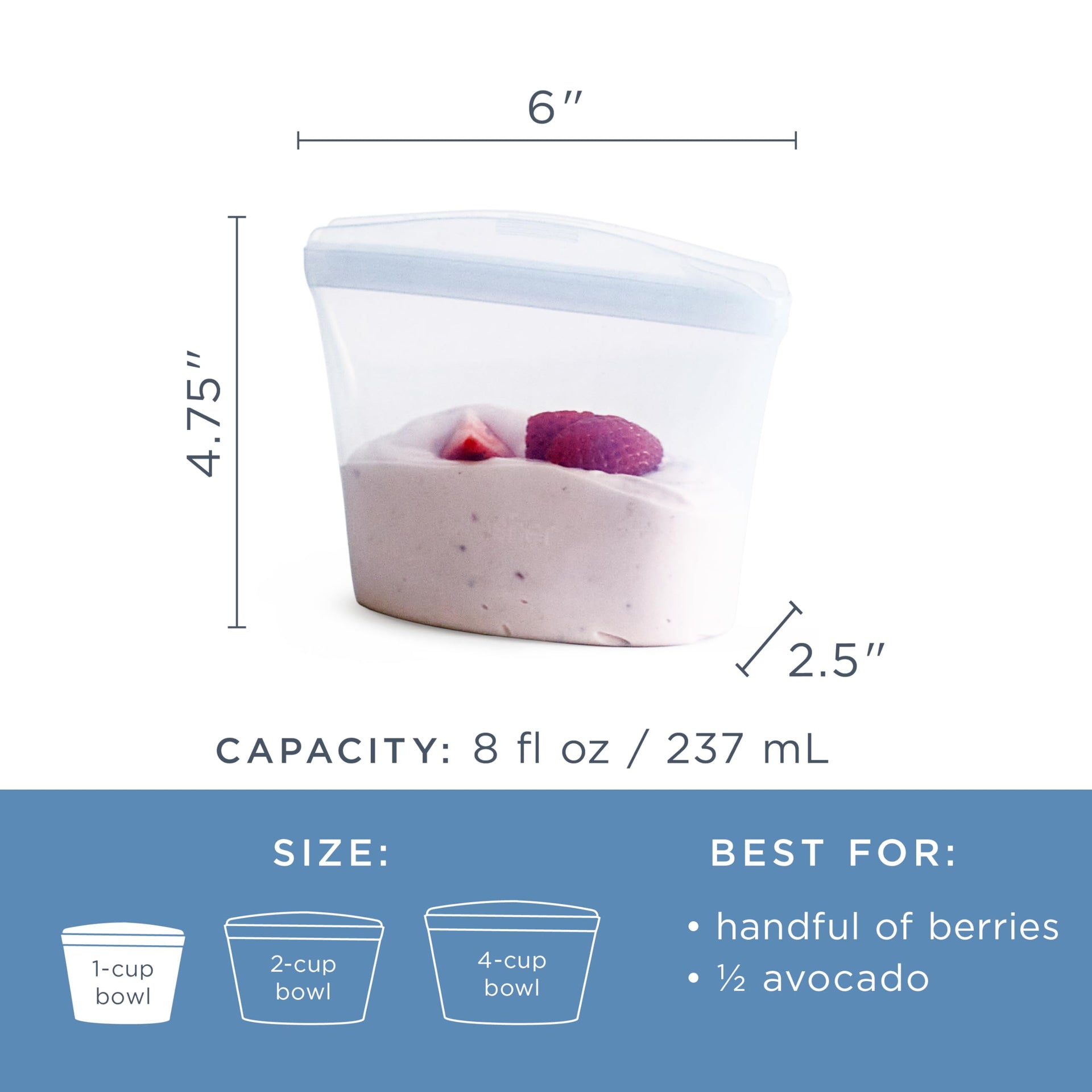 Premium Reusable Silicone Food Storage Bowl