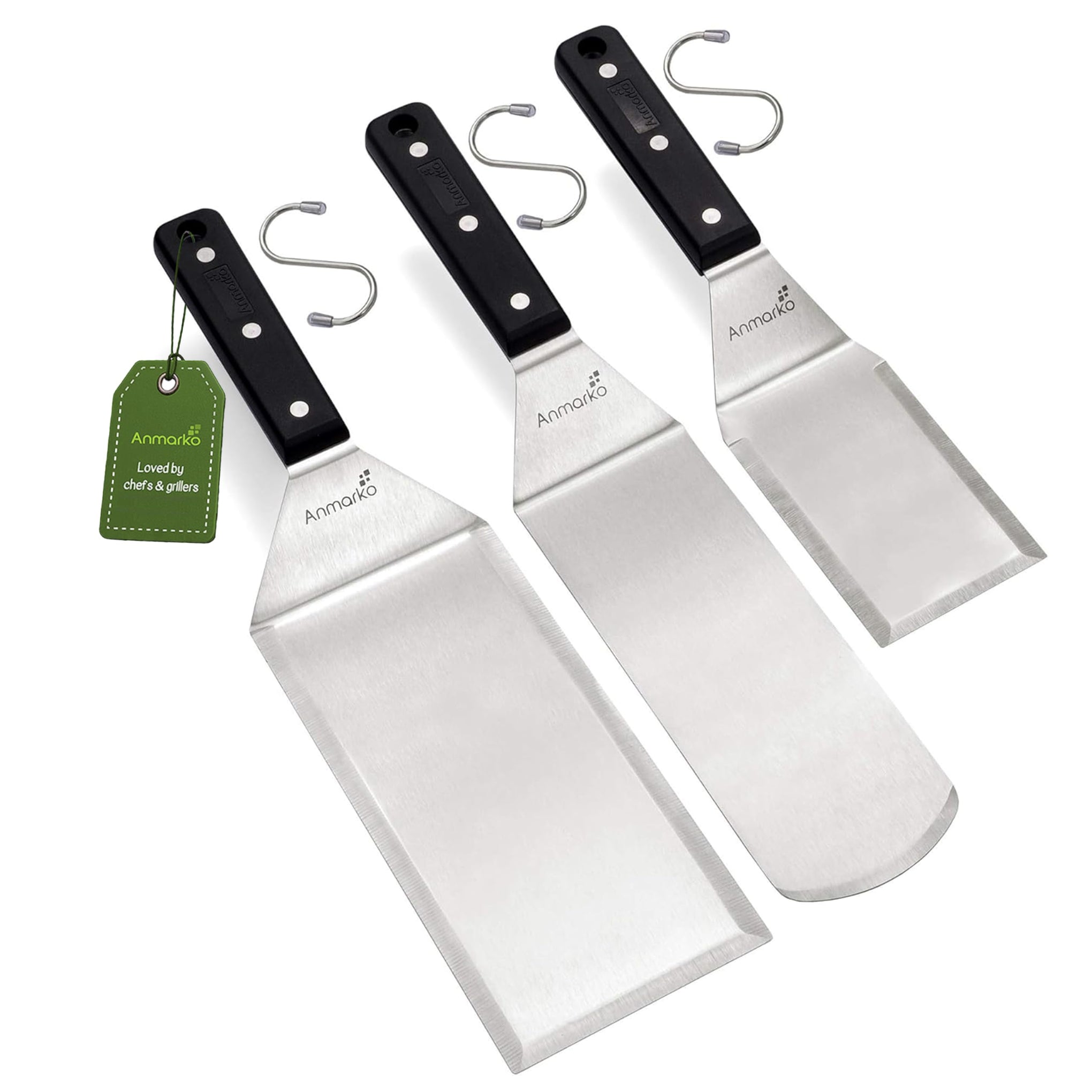 Stainless Steel Spatula Set (3 Count)