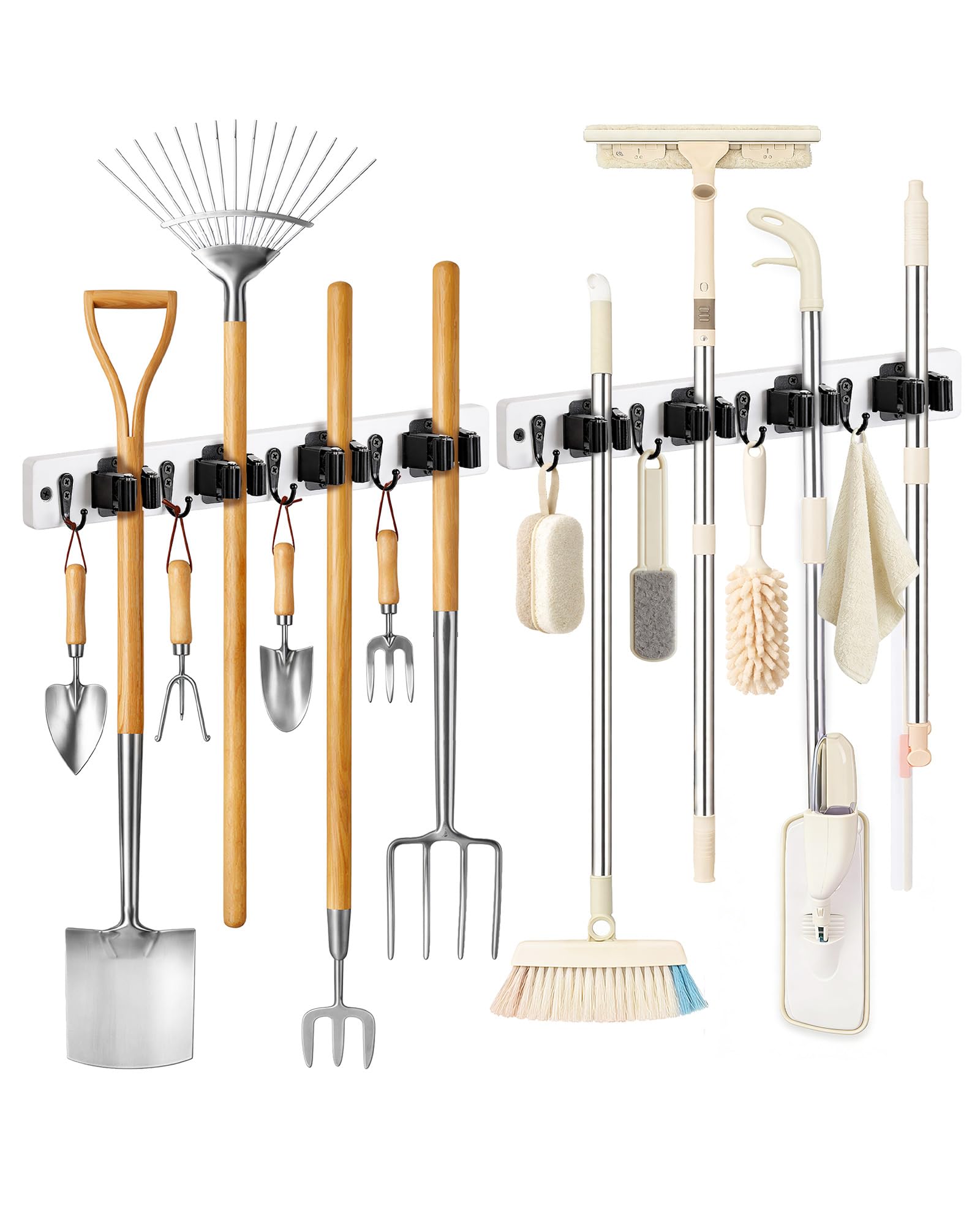 2 Pack Broom Holder Wall Mount (2 Count)