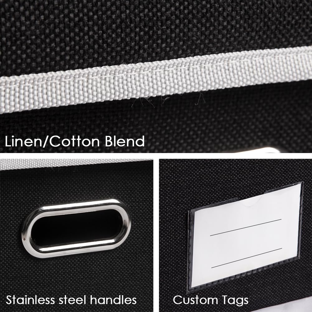 Large Foldable Storage Boxes with Lids [3 (3 Count)