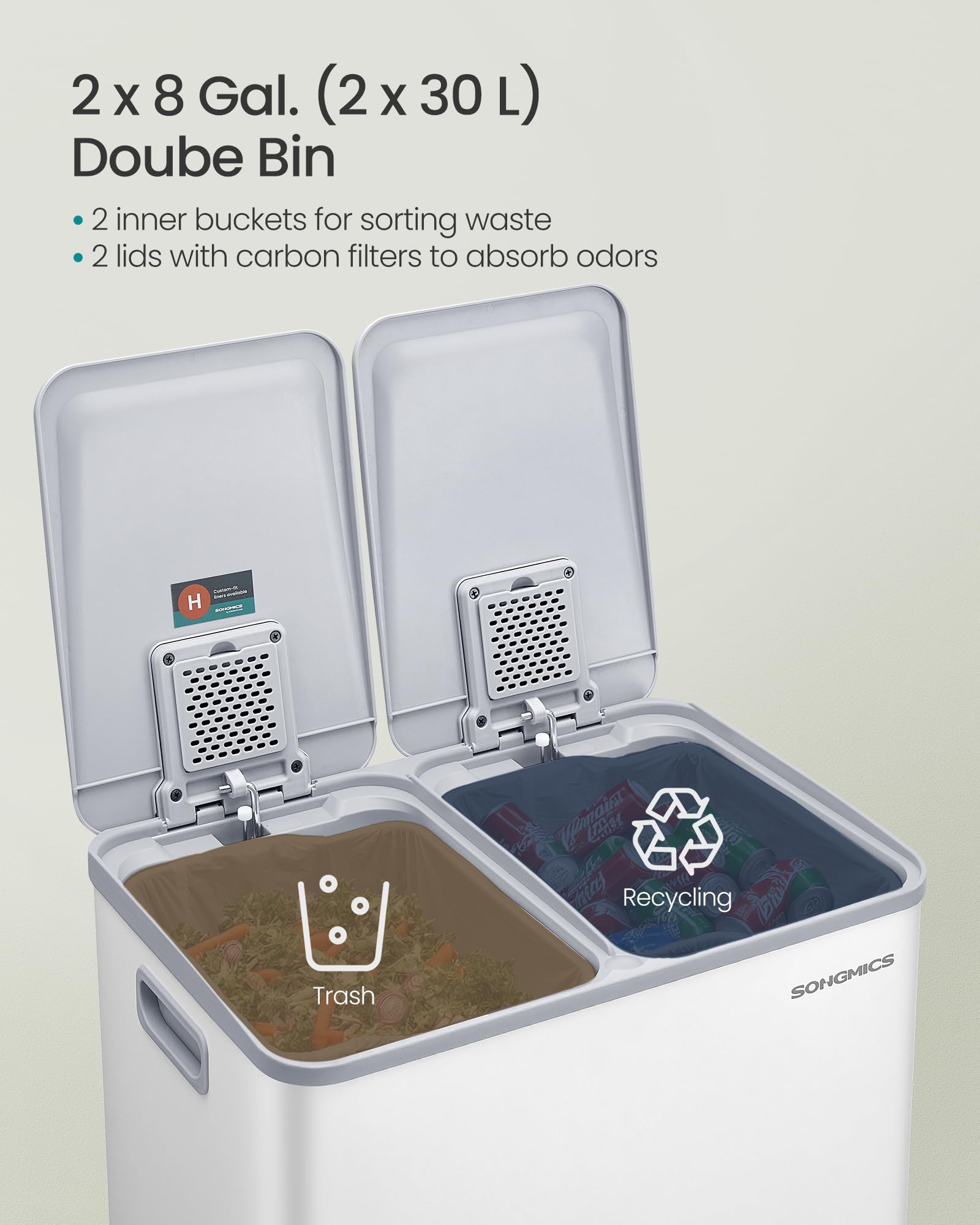 Trash Can 2 x 8 Gallon