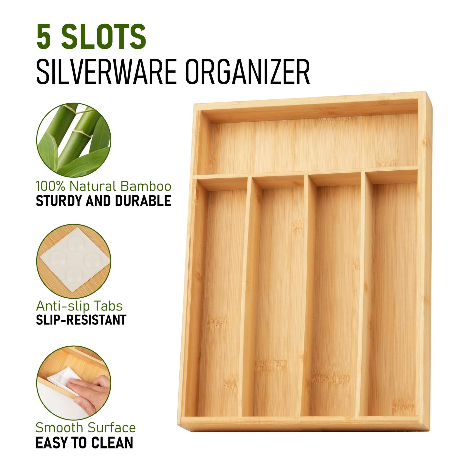 Bamboo Kitchen Drawer Organizer