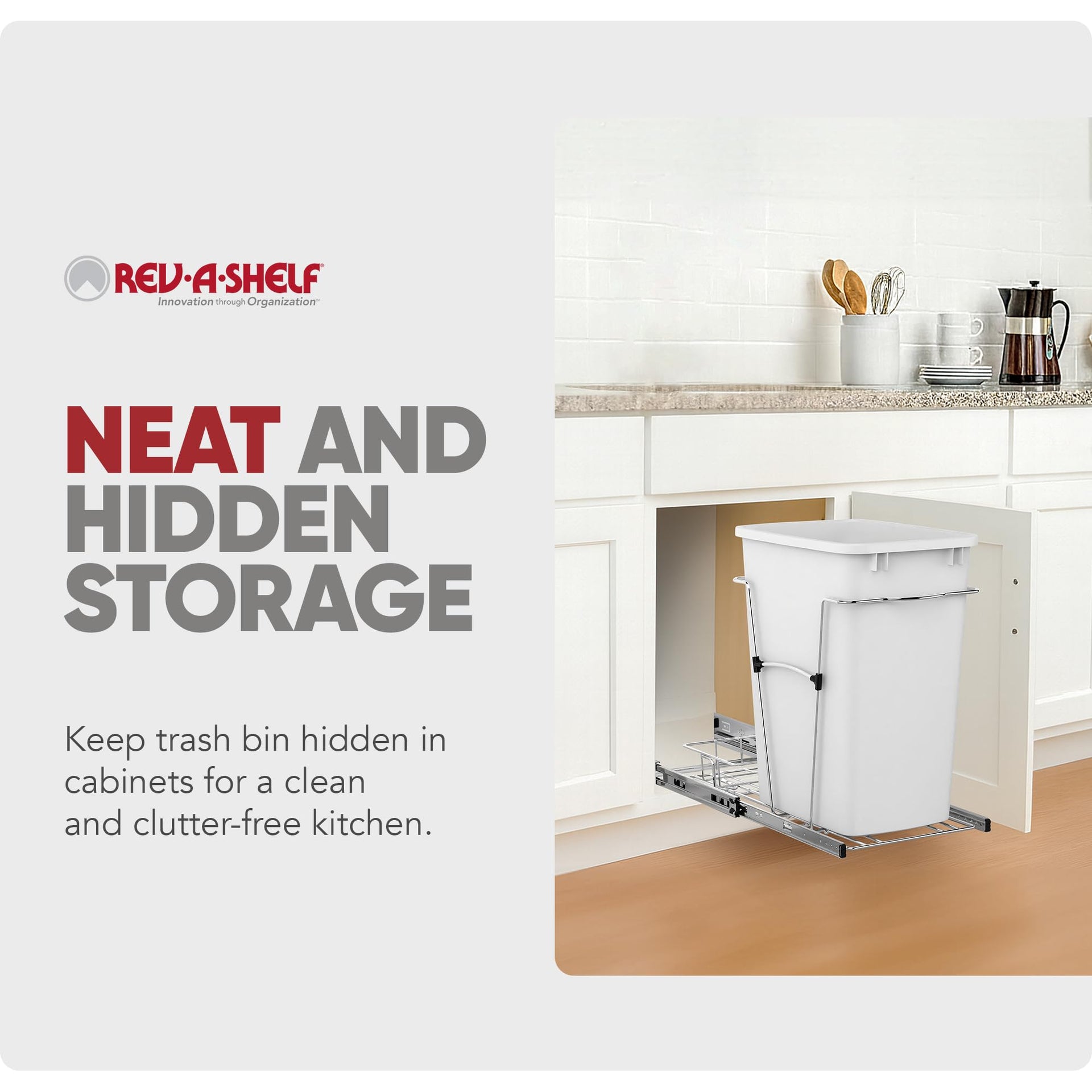 Single Pullout Trash Can for Kitchen Cabinets