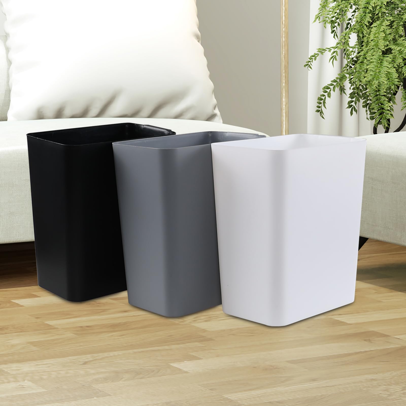 Plastic Trash Wastebasket 3 (3 Count)