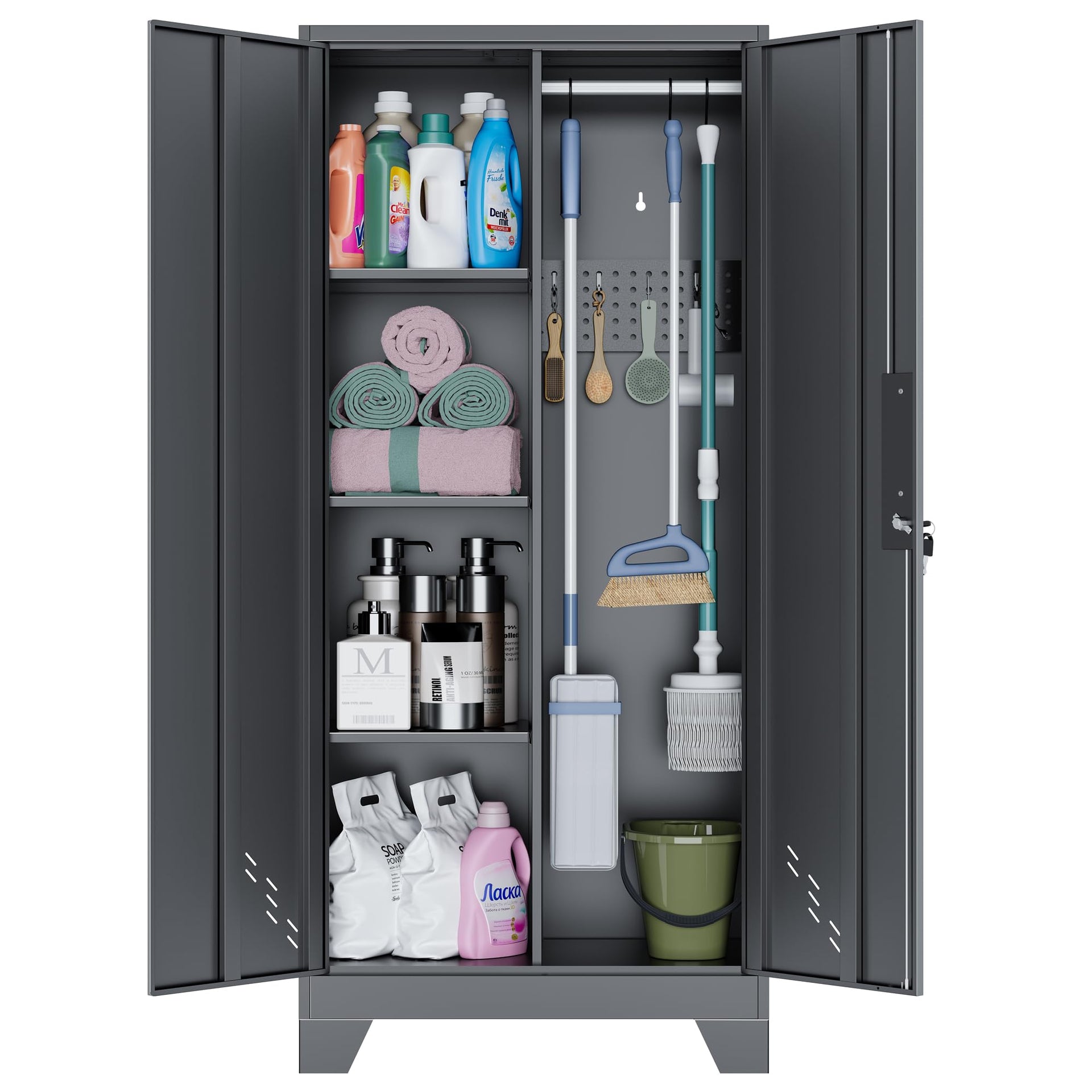 Metal Storage Cabinet with Locking Doors
