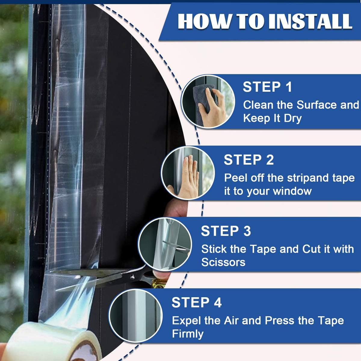 Transparent Weather Sealing Tape 3" x35 Yard