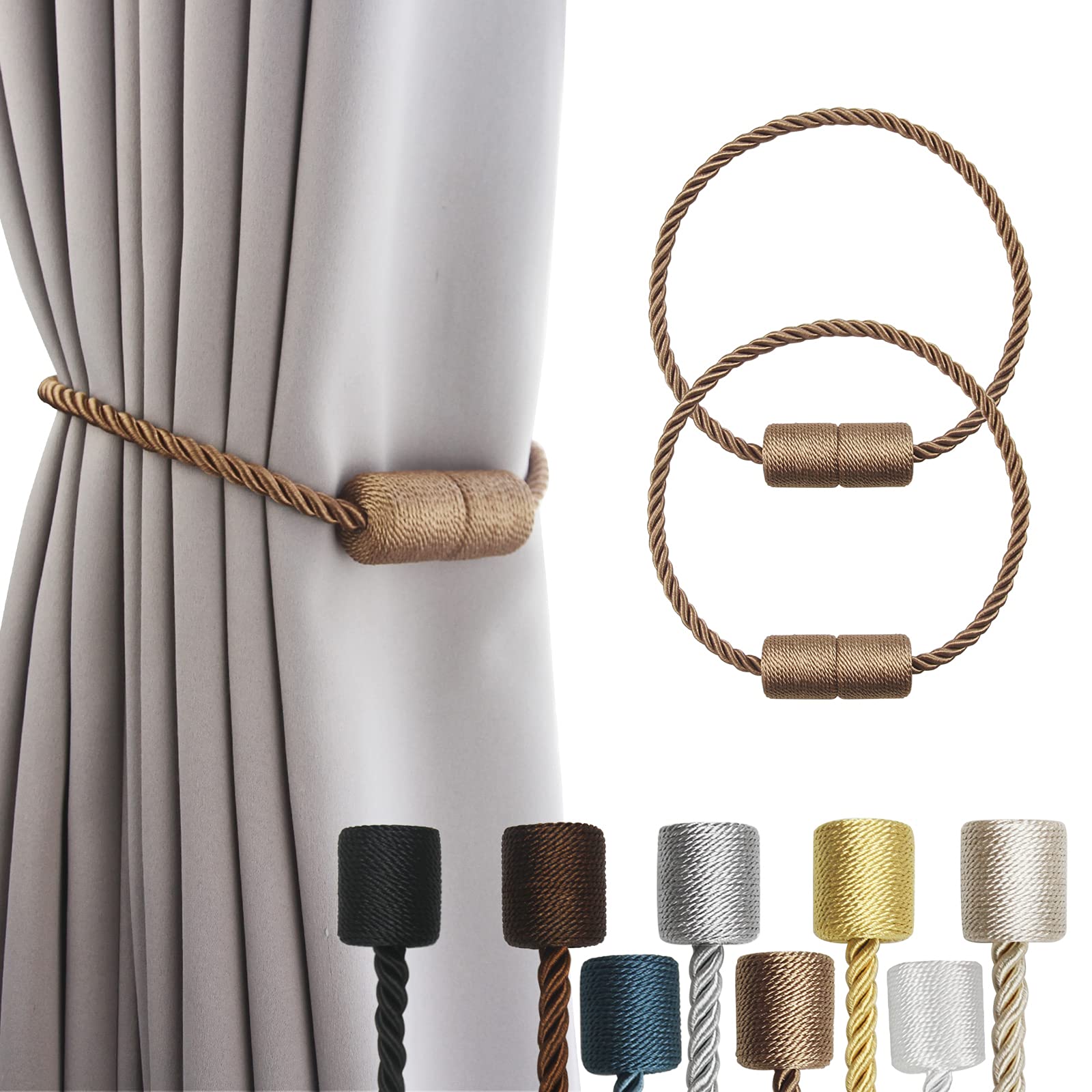 Magnetic Curtain Tiebacks Holdbacks Decorative Tie Backs for Windows Porlau