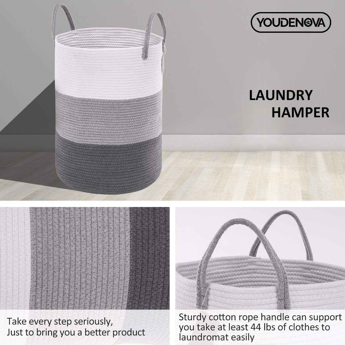 Cotton Rope Laundry Hamper Basket (1961.2133 Fl Oz) - ModHome Supplies