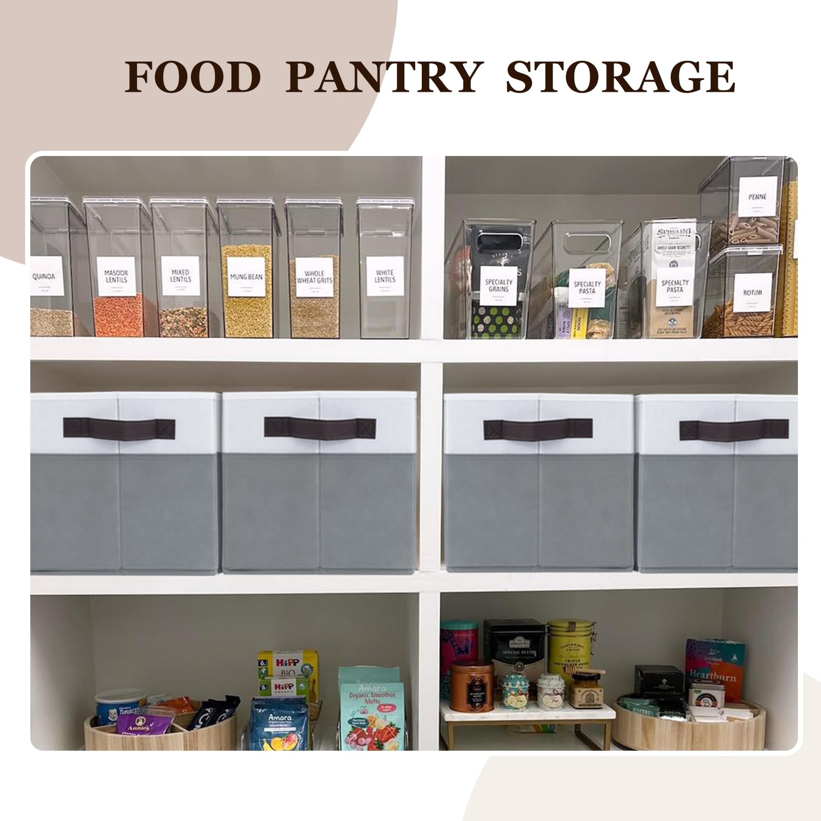 12 Pack Large Storage Baskets for Shelves (12 Count)
