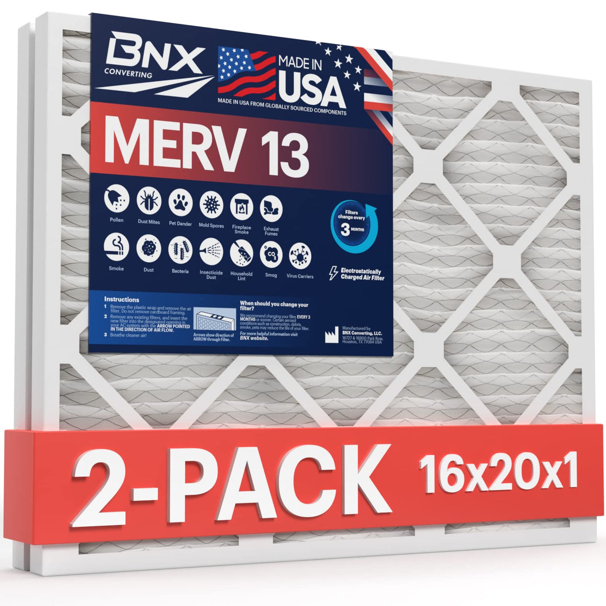TruFilter 16x20x1 MERV 13 (2 Count)
