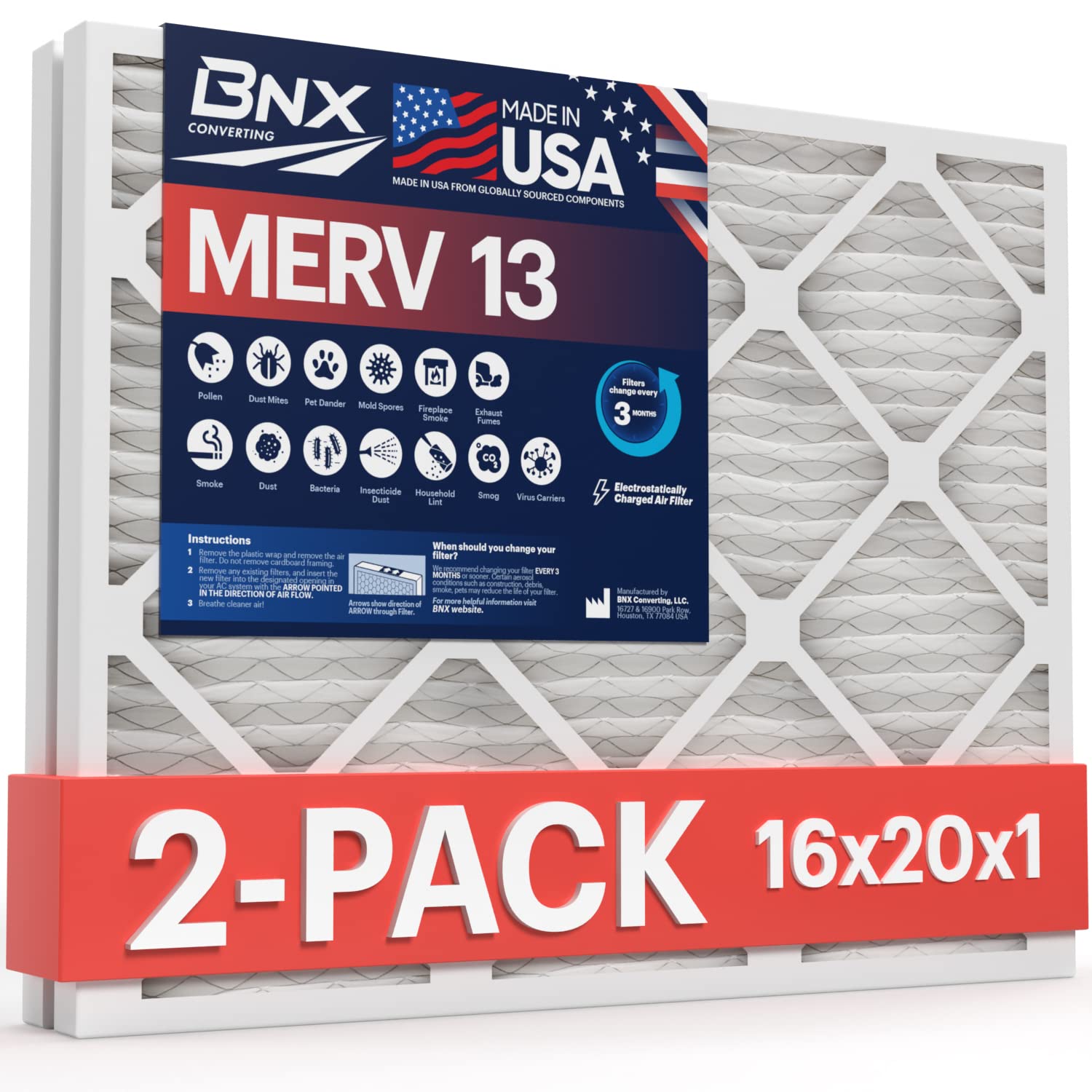 TruFilter 16x20x1 MERV 13 (2 Count)