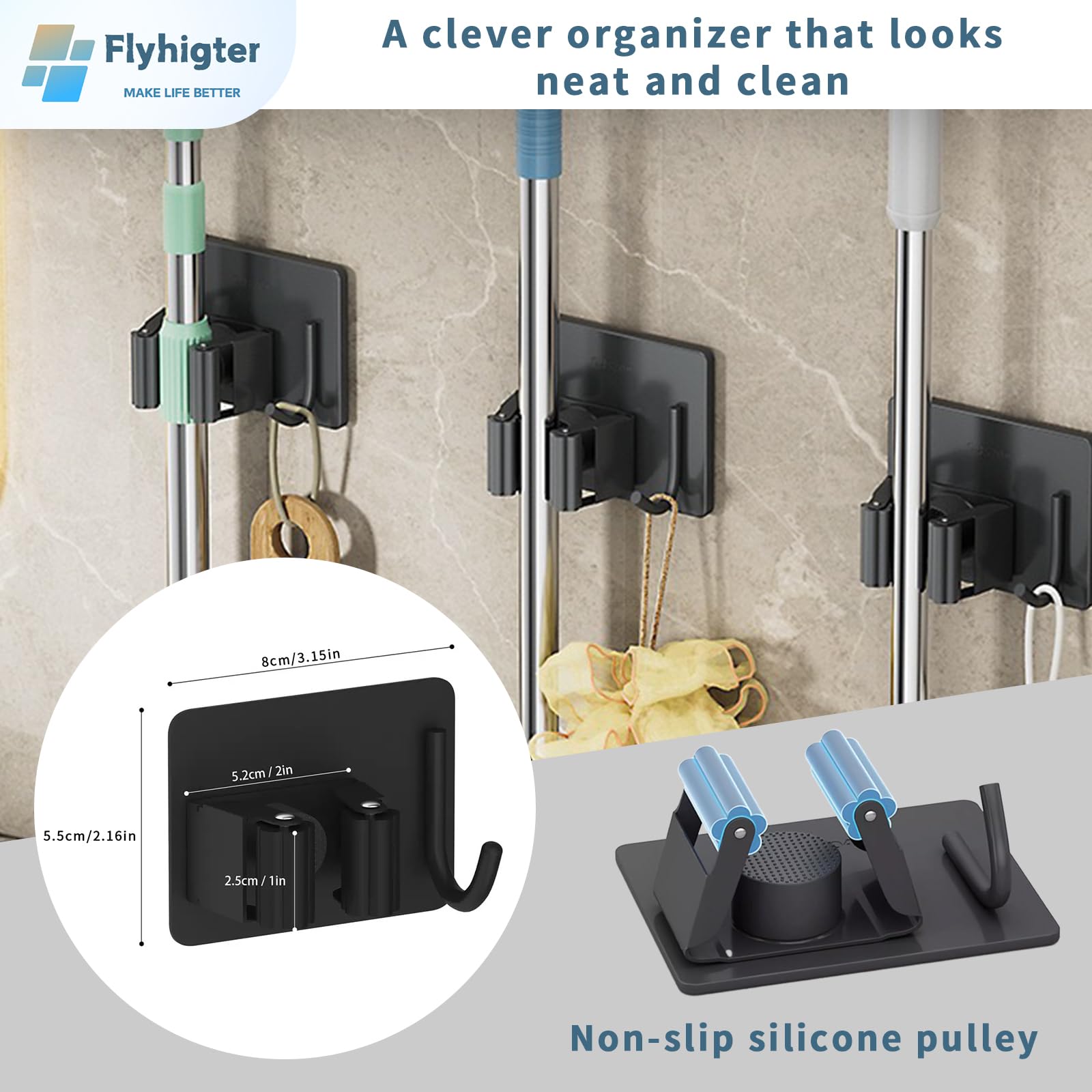 8 Pack Stainless Steel Mop Clips