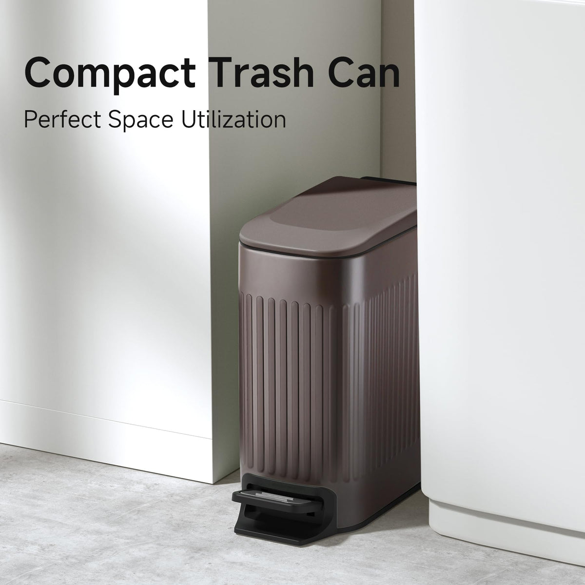 Slim Bathroom Trash Can with Lid Soft Close