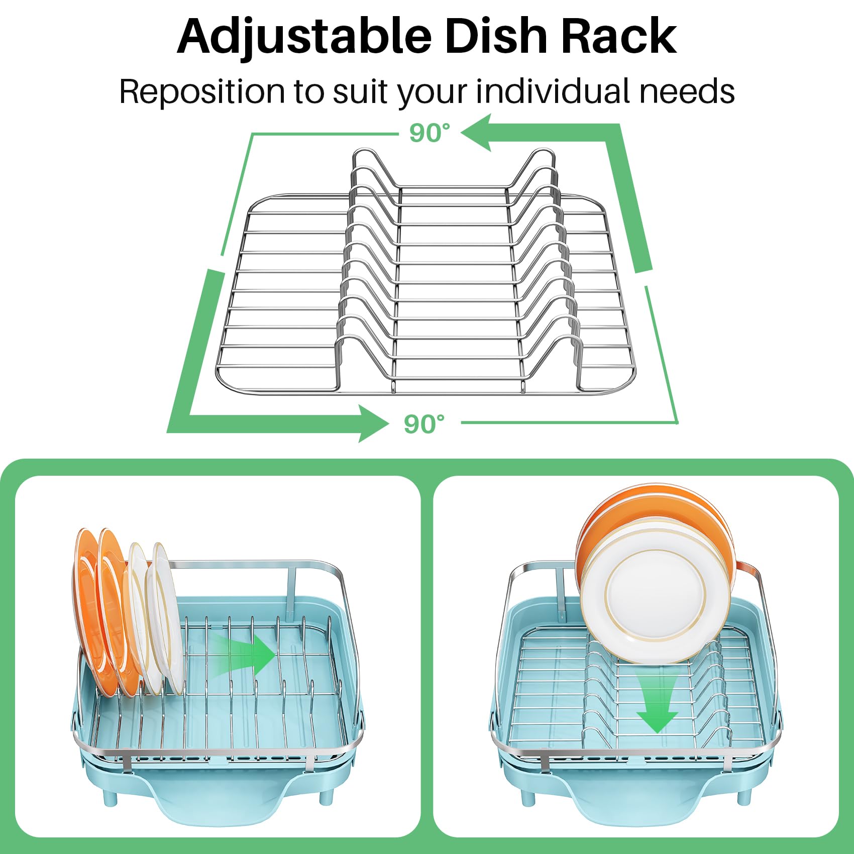 Expandable Dish Drying Rack for Kitchen Counter