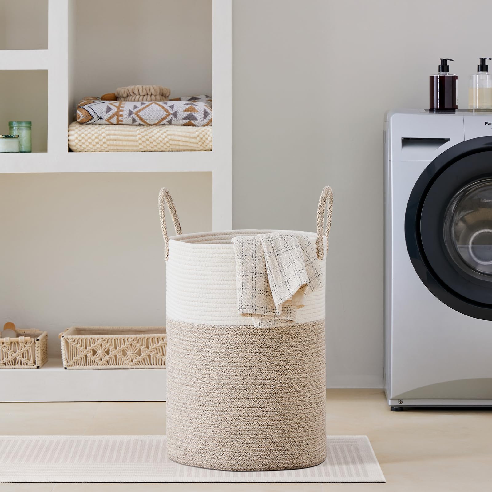 72L Tall Woven Laundry Basket Hamper