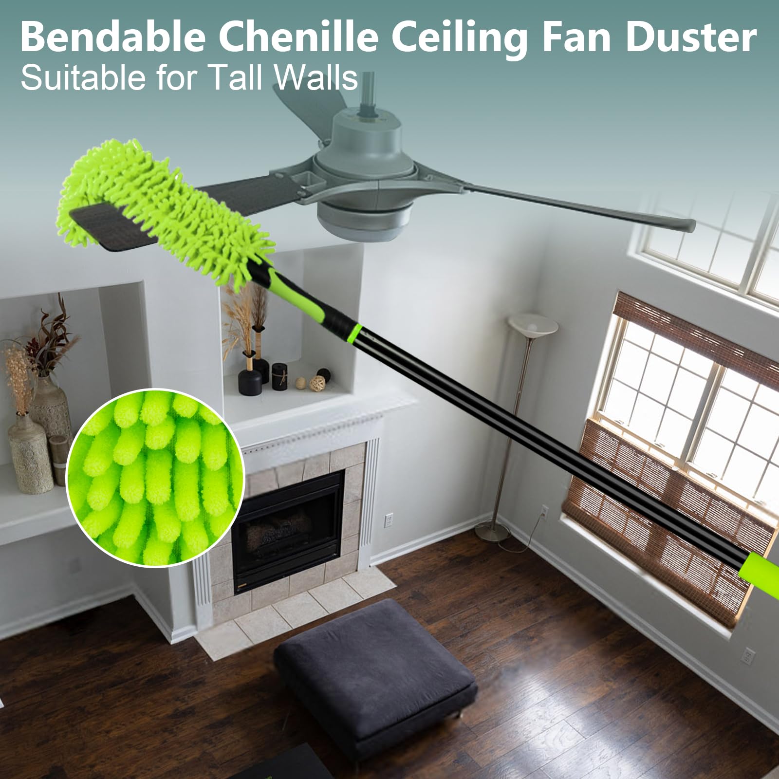8 Ft Microfiber Duster with Extension Pole