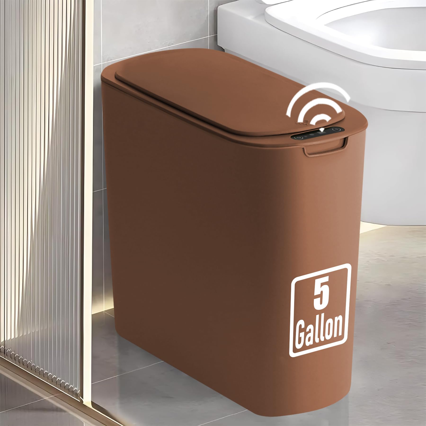 5 Gallon Automatic Bathroom Trash Can with Lid