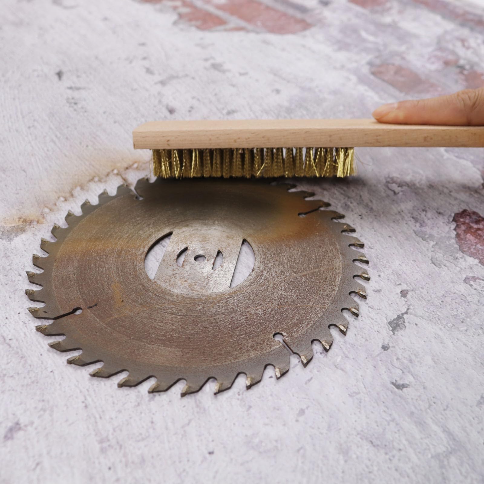 Brass Brush Soft Brass Bristles Wire Brush for Cleaning Metal Rust