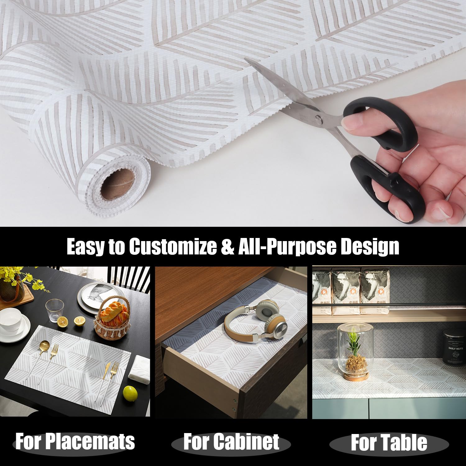Shelf Liners for Kitchen Cabinets (9.84 Sq Ft)