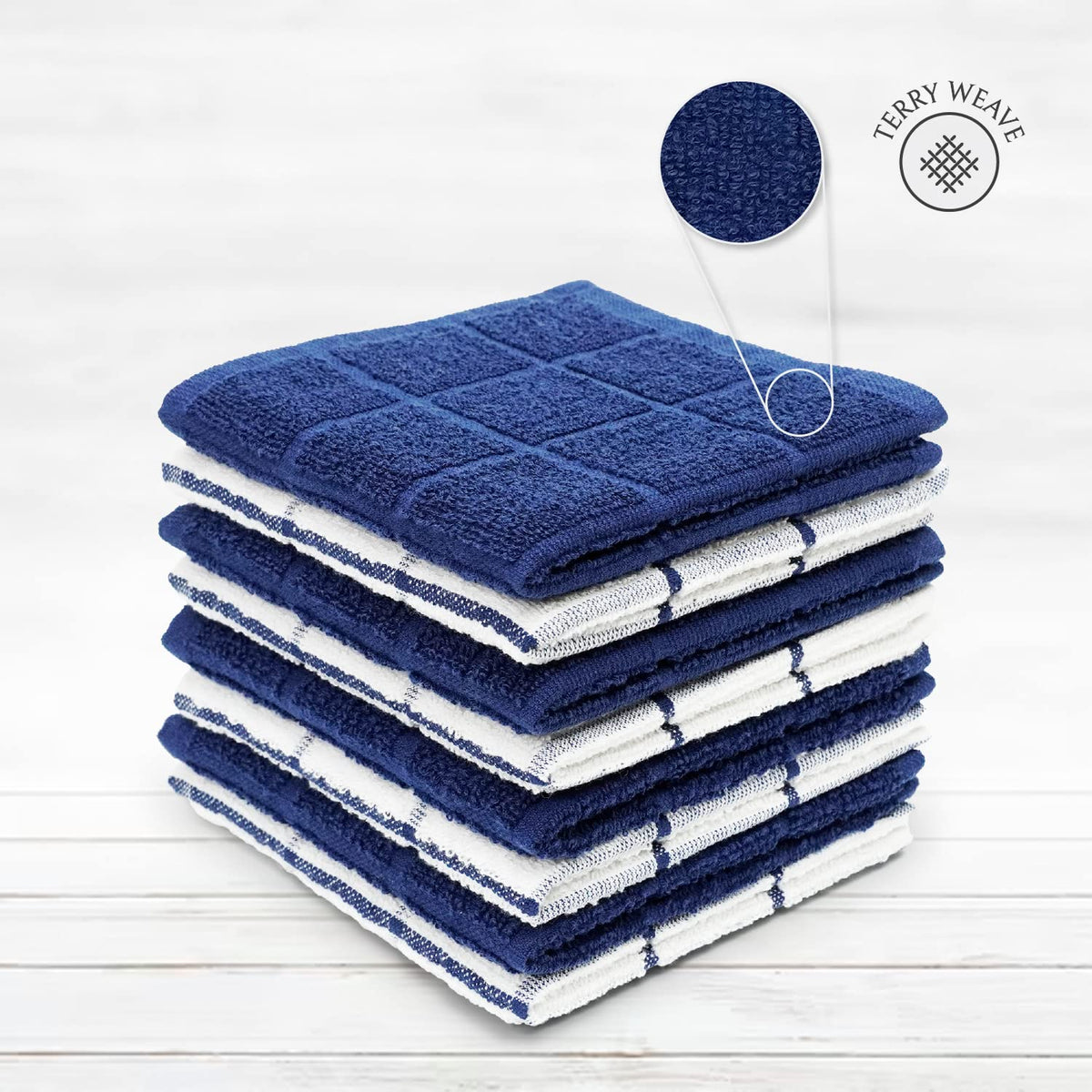 100% Cotton Terry Dish Cloth & Dish Towel (6 Count)