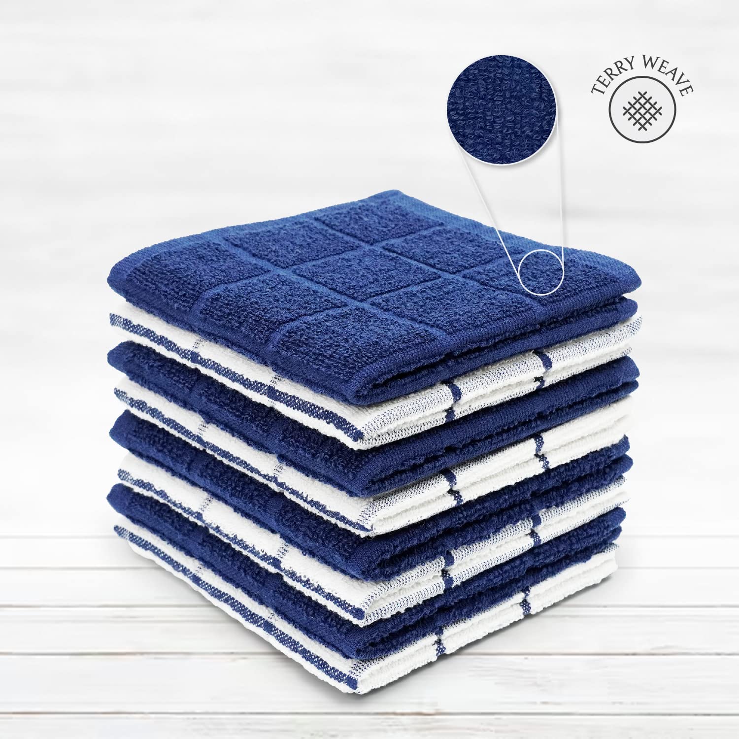 100% Cotton Terry Dish Cloth & Dish Towel (6 Count)