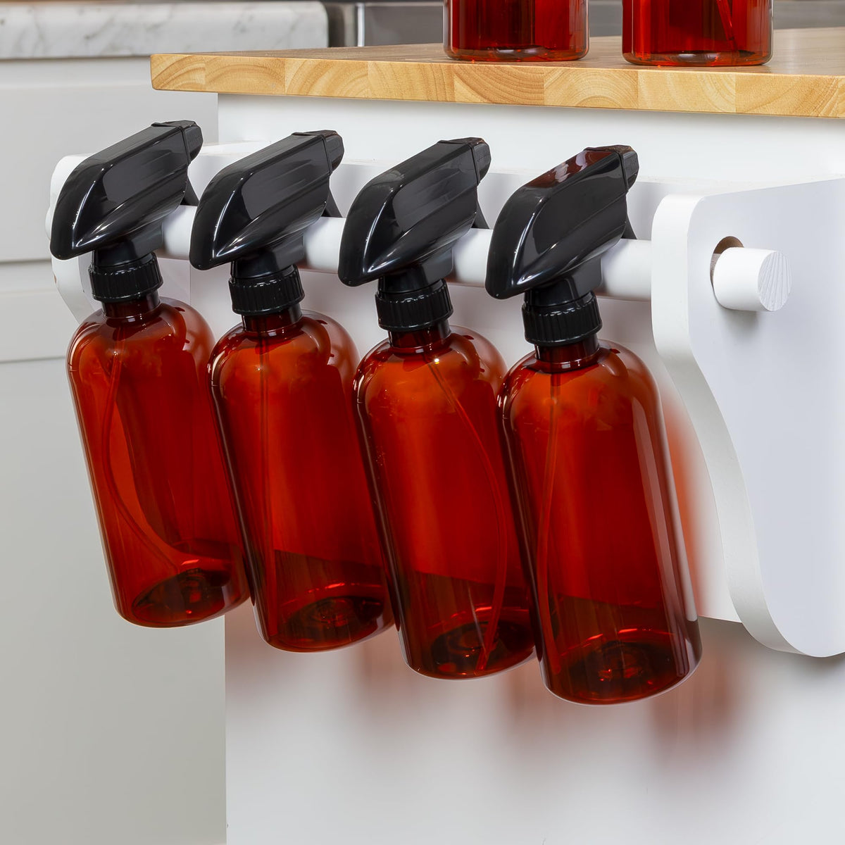 16oz Amber PLASTIC Spray Bottles w (6 Count)