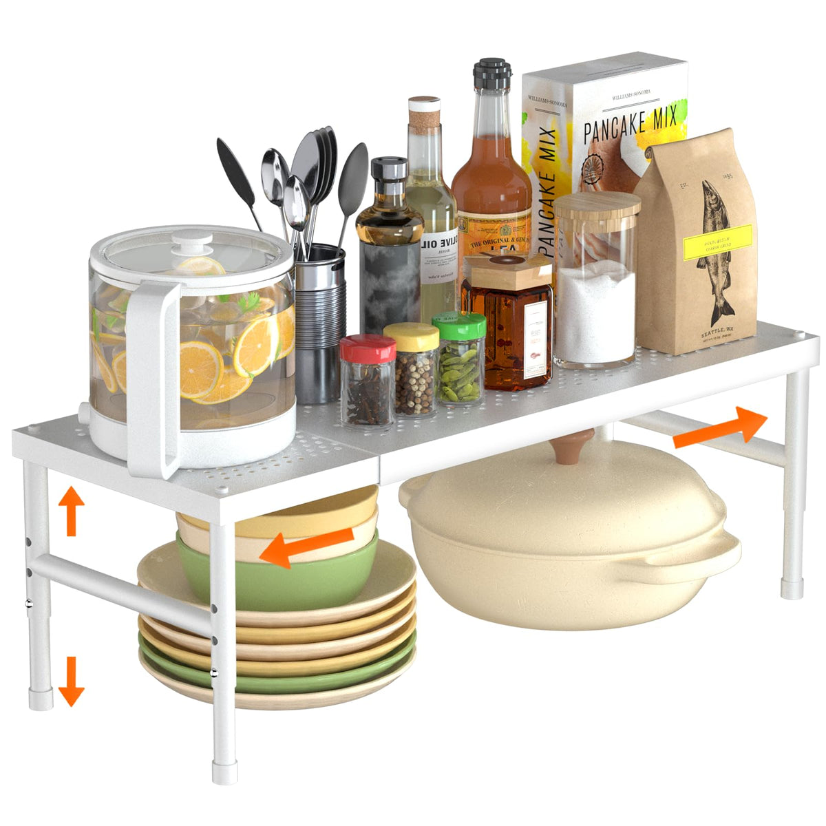Kitchen cabinet organizer shelf