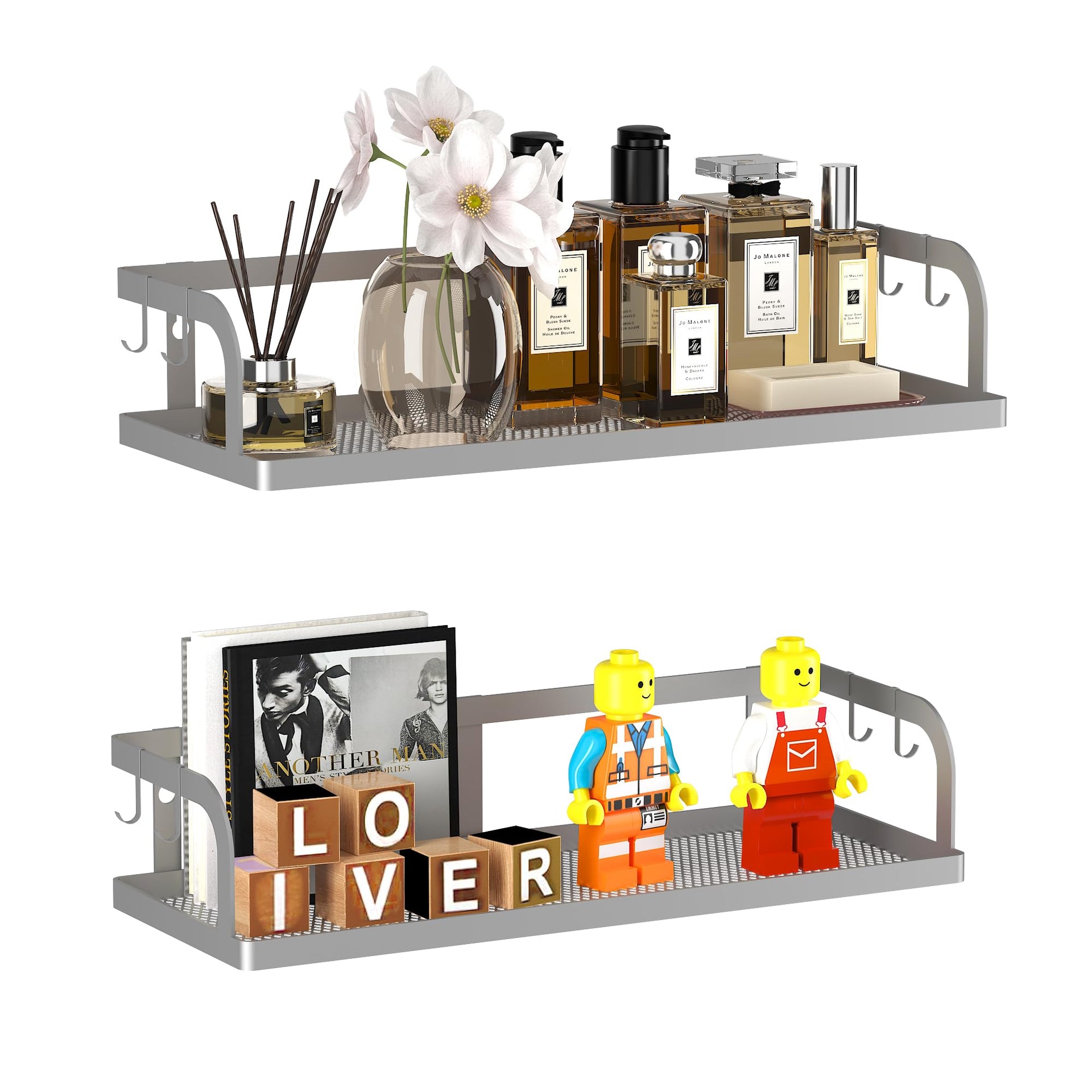 2 Pack Wide Hollowout Shower Caddy & Spice Rack (2 Count)