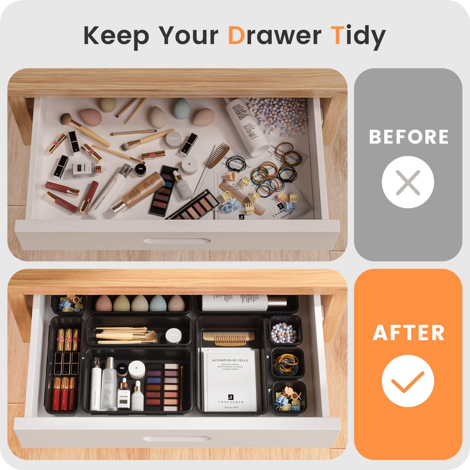 Military Grade】 Drawer Organizer (28 Count)