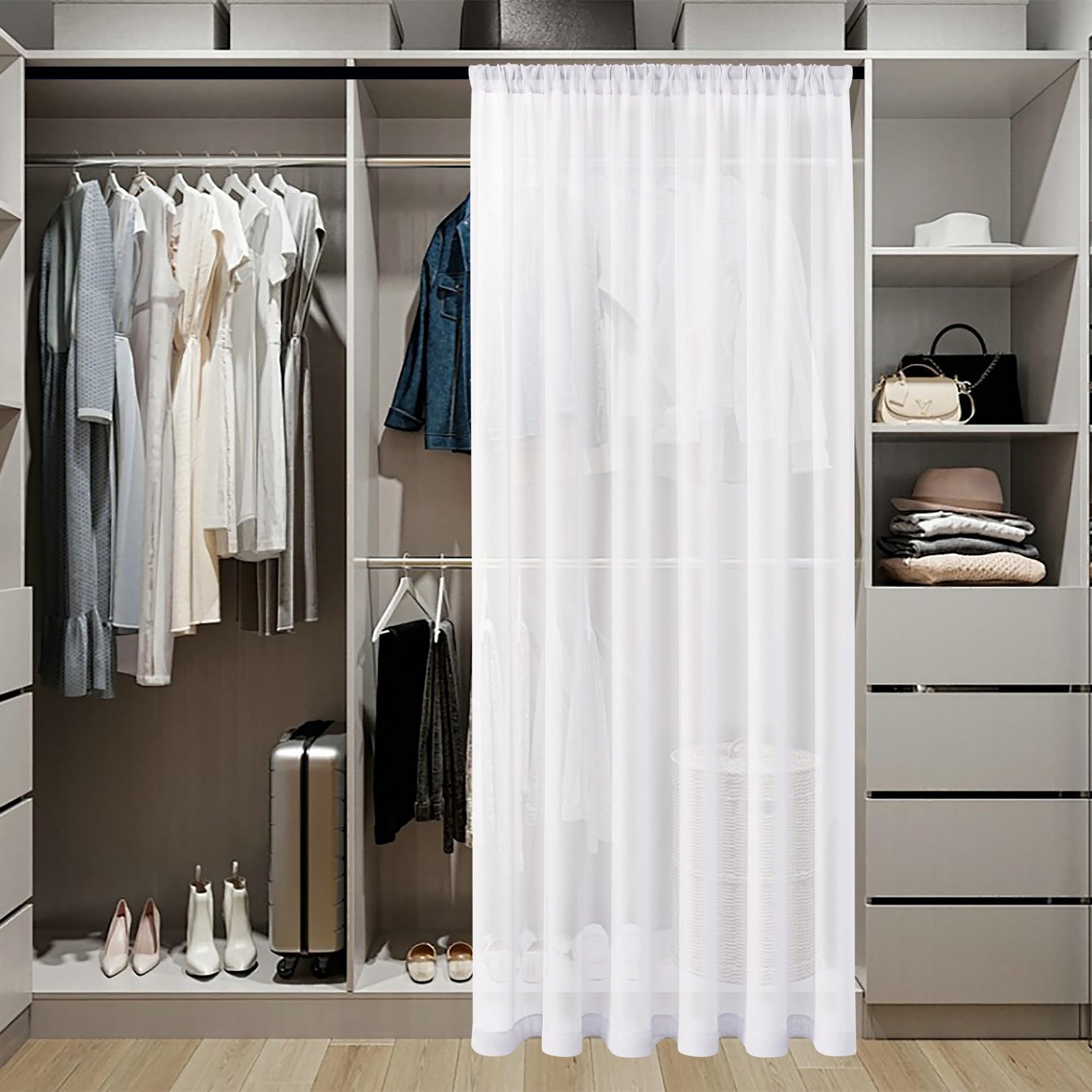 Sheer Door Curtain Closet Linen Textured Curtain Sheers Doorway Light Filtering Voile French Door Rod Pocket Curtains Patio Glass Doors