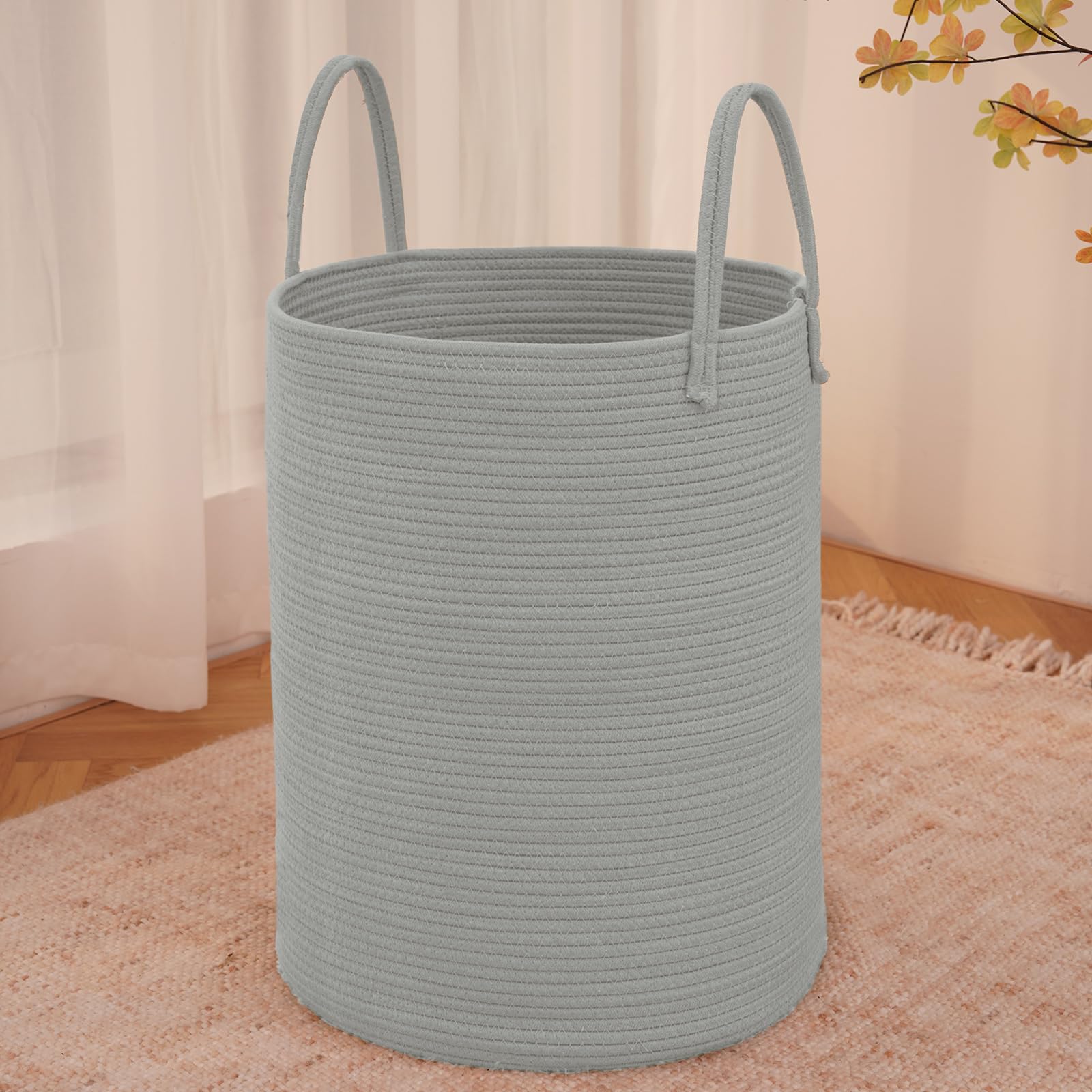 100L Cotton Rope Laundry Basket Hamper