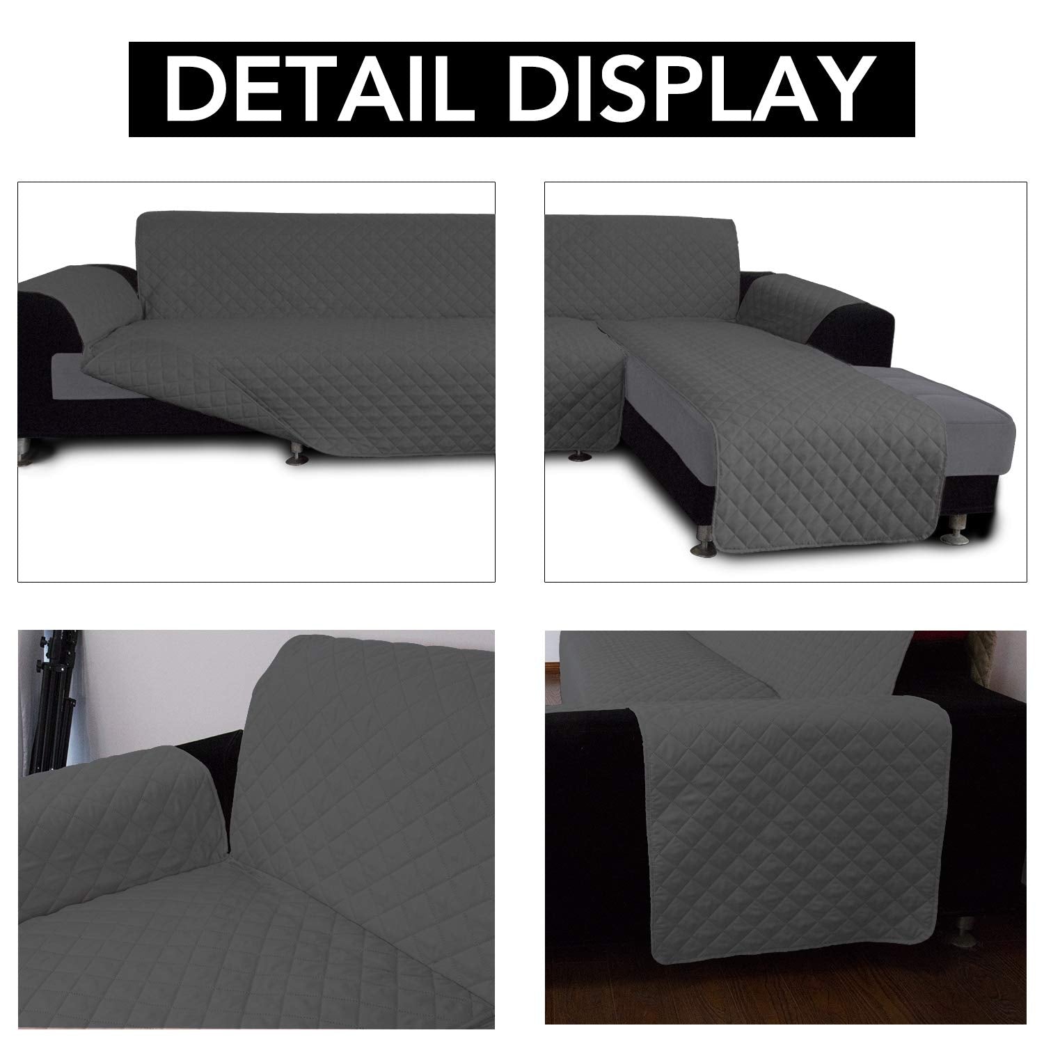 Reversible L Shape Sectional Couch Cover